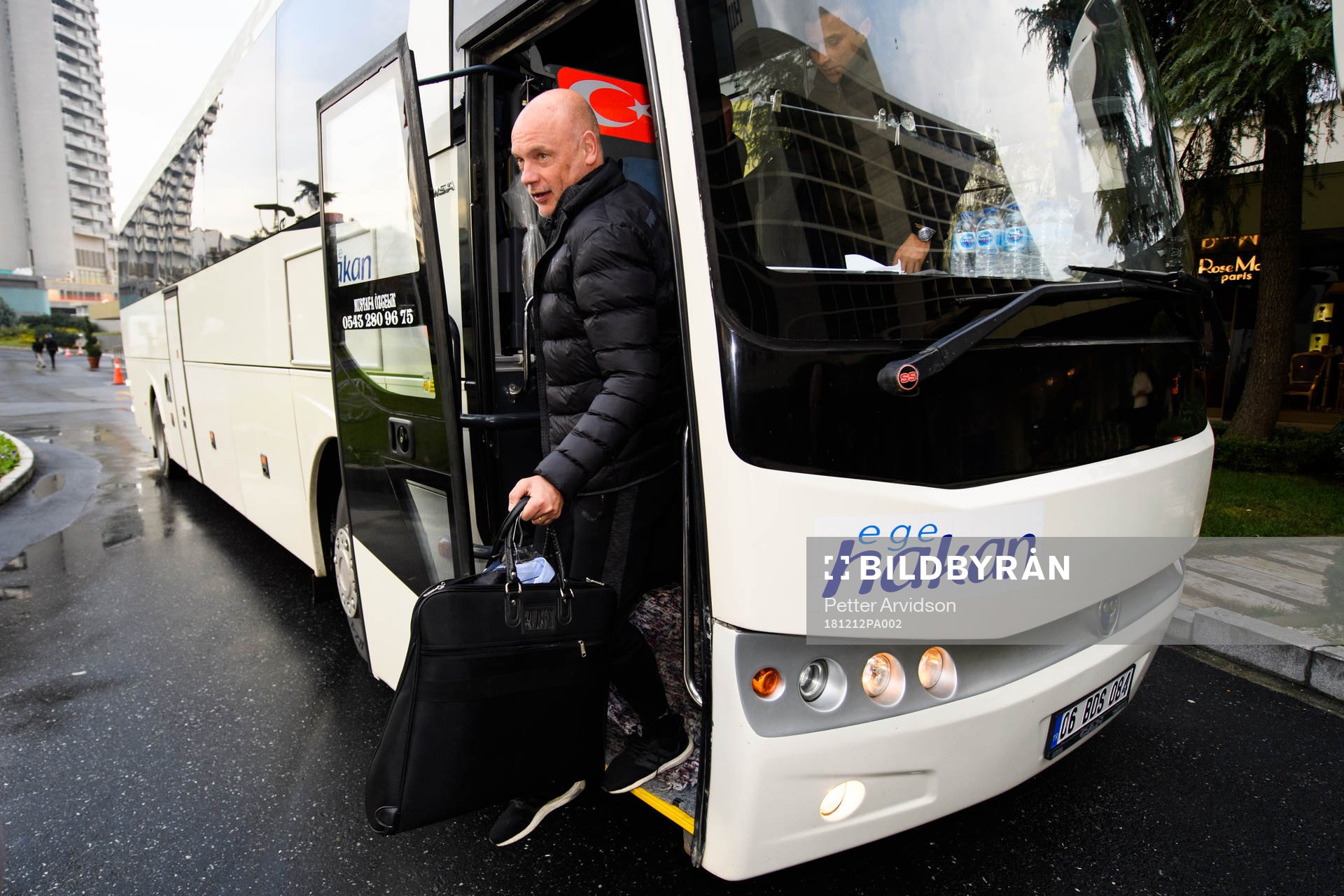 Head coach Uwe Rösler of Malmö FF arrives at the hotel