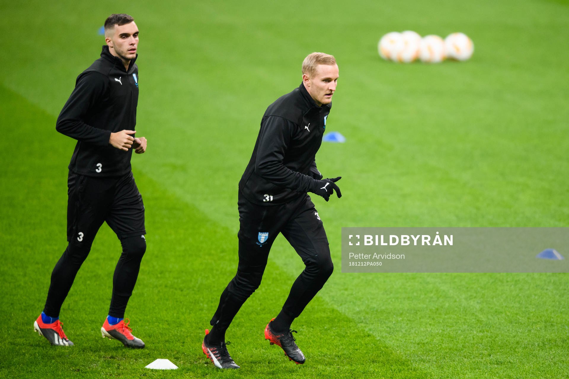 Egzon Binaku and Franz Brorsson of Malmö FF