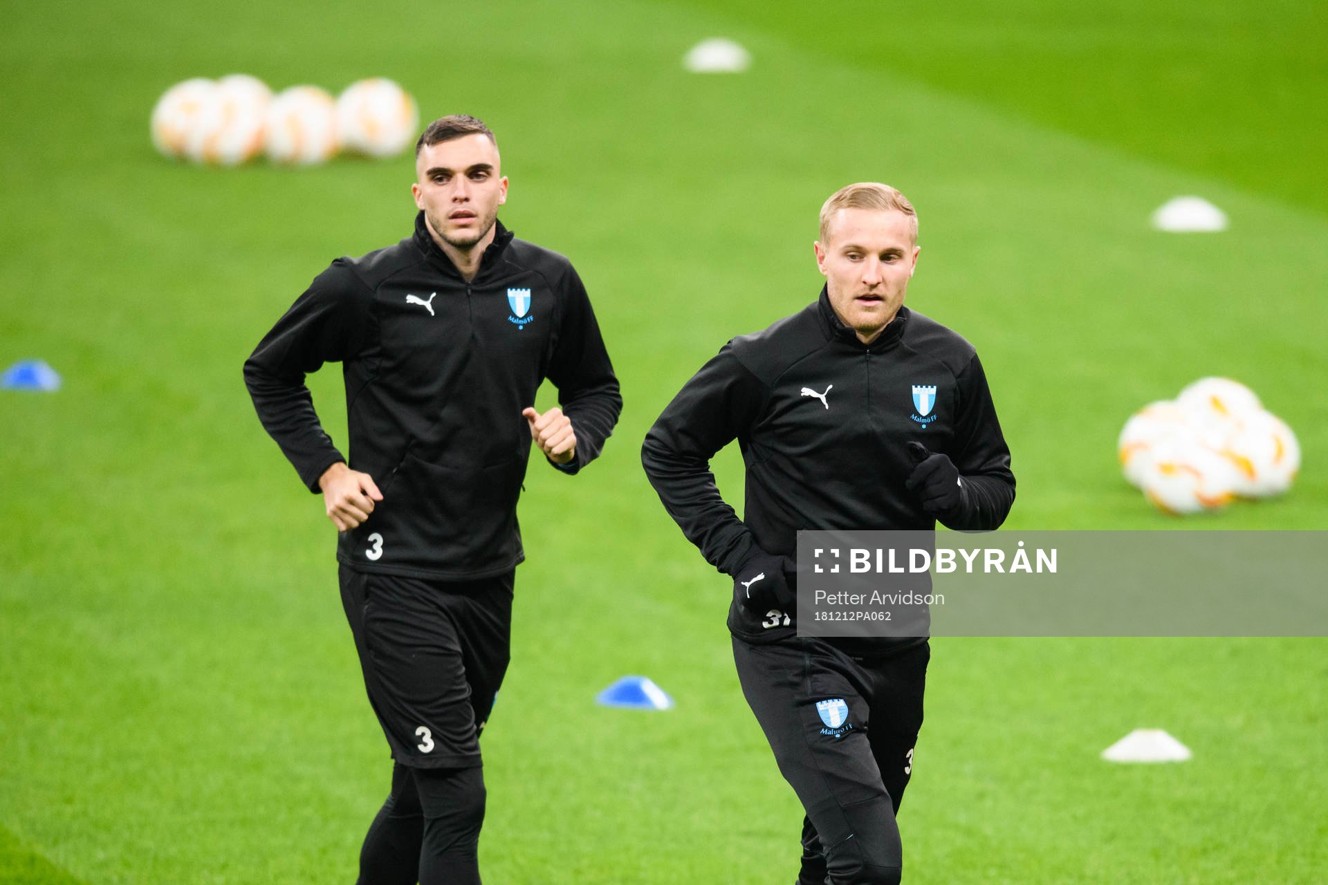 Egzon Binaku and Franz Brorsson of Malmö FF