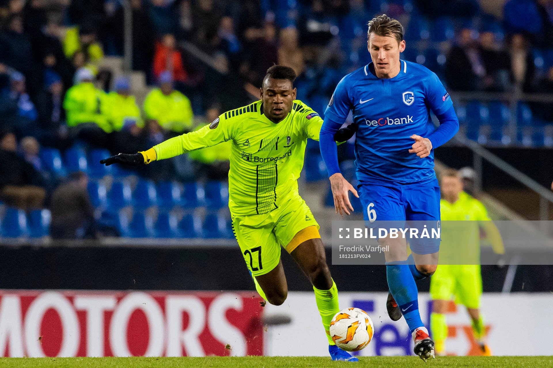 Rashad Muhammed of Sarpsborg 08 and Sebastien Dewaest