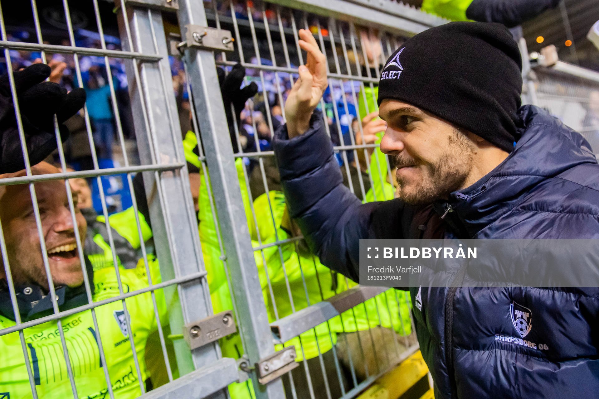 Joachim Thomassen of Sarpsborg 08 and the supporters o