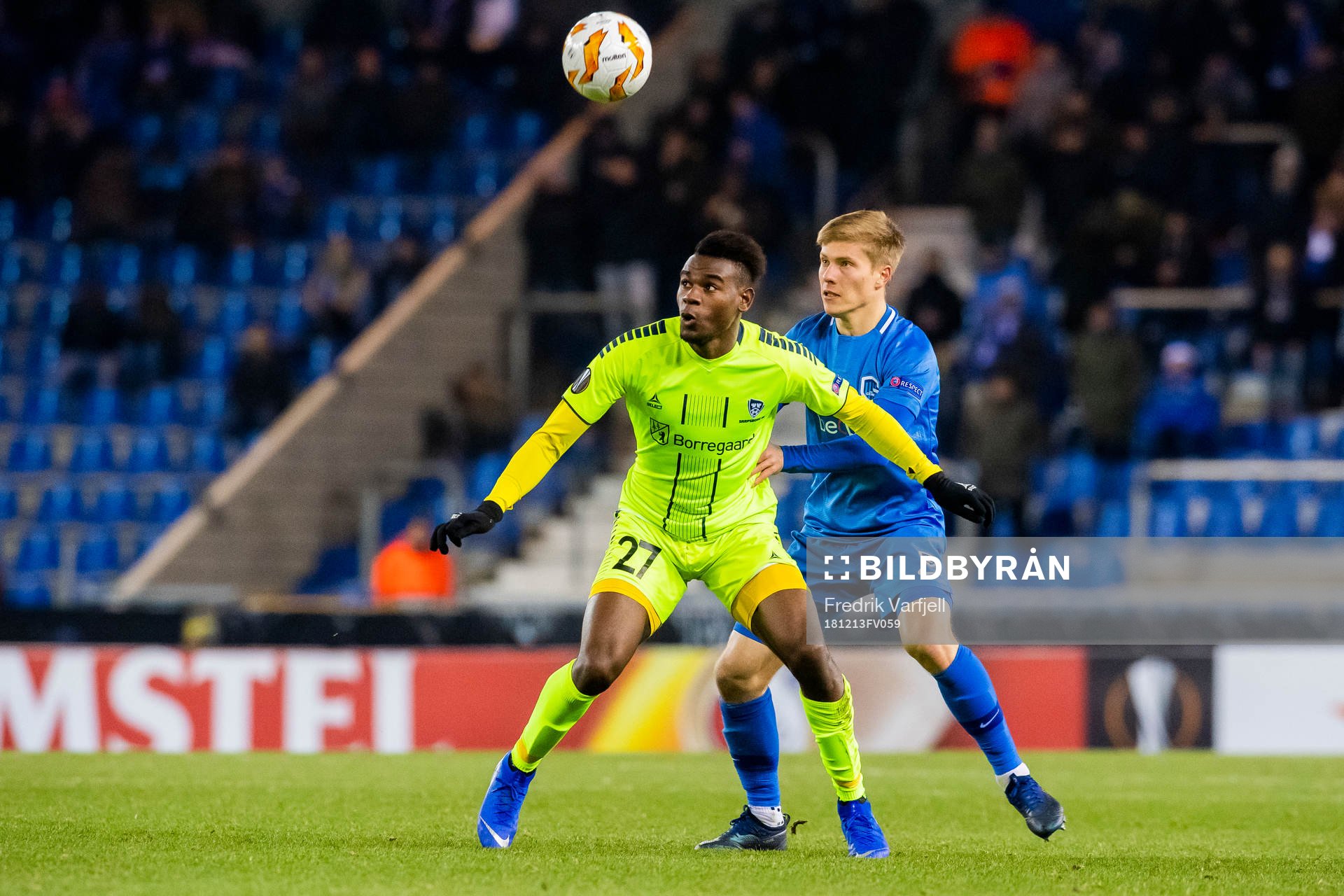Rashad Muhammed of Sarpsborg 08 and Jere Uronen of Genk