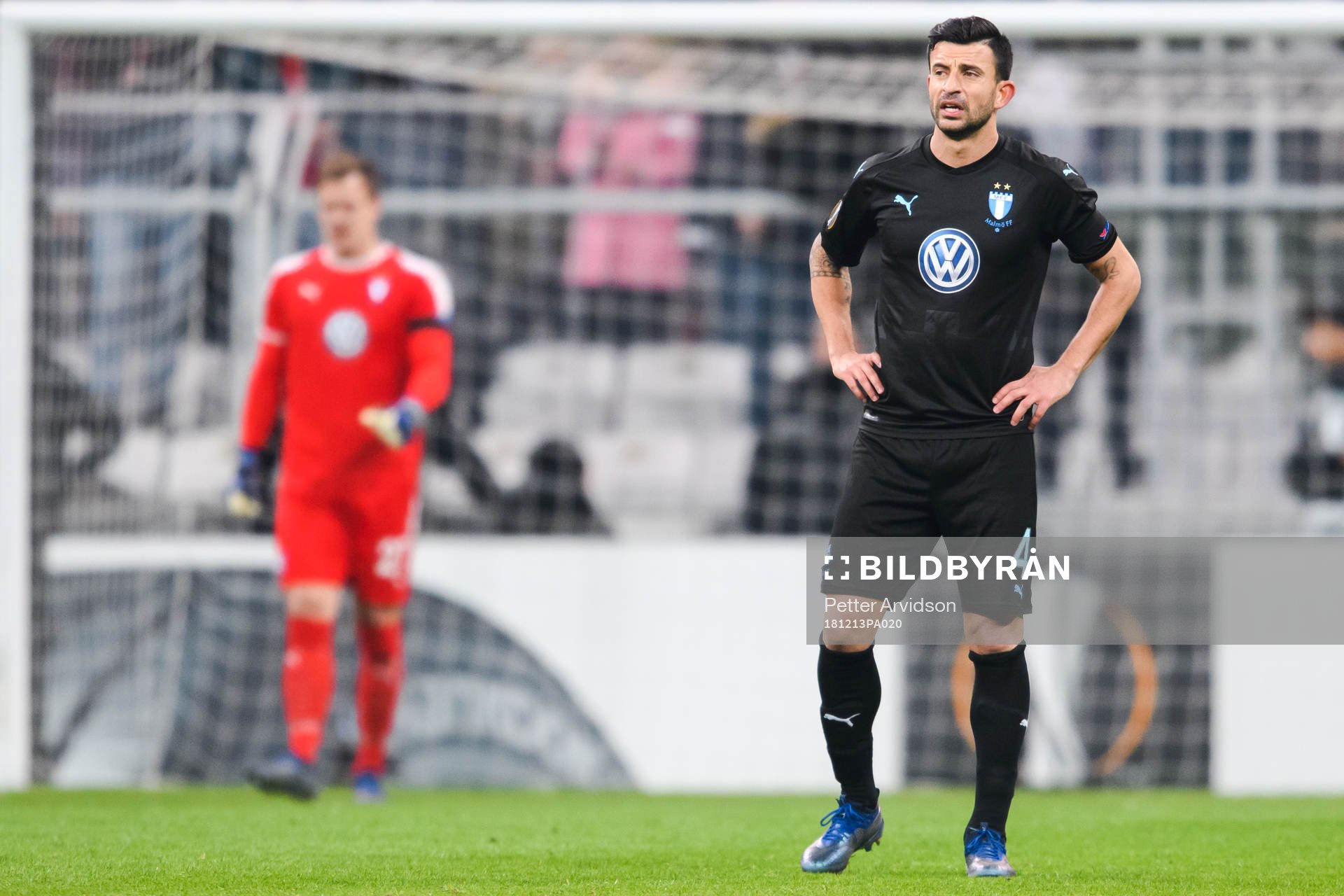 Behrang Safari of Malmö FF looks dejected