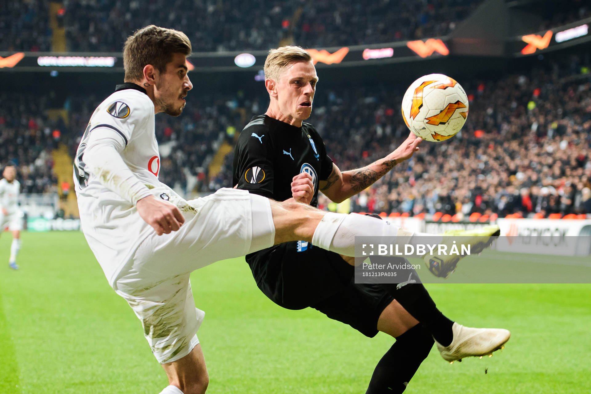 Sören Rieks of Malmö FF and Dorukhan Toköz of Besiktas