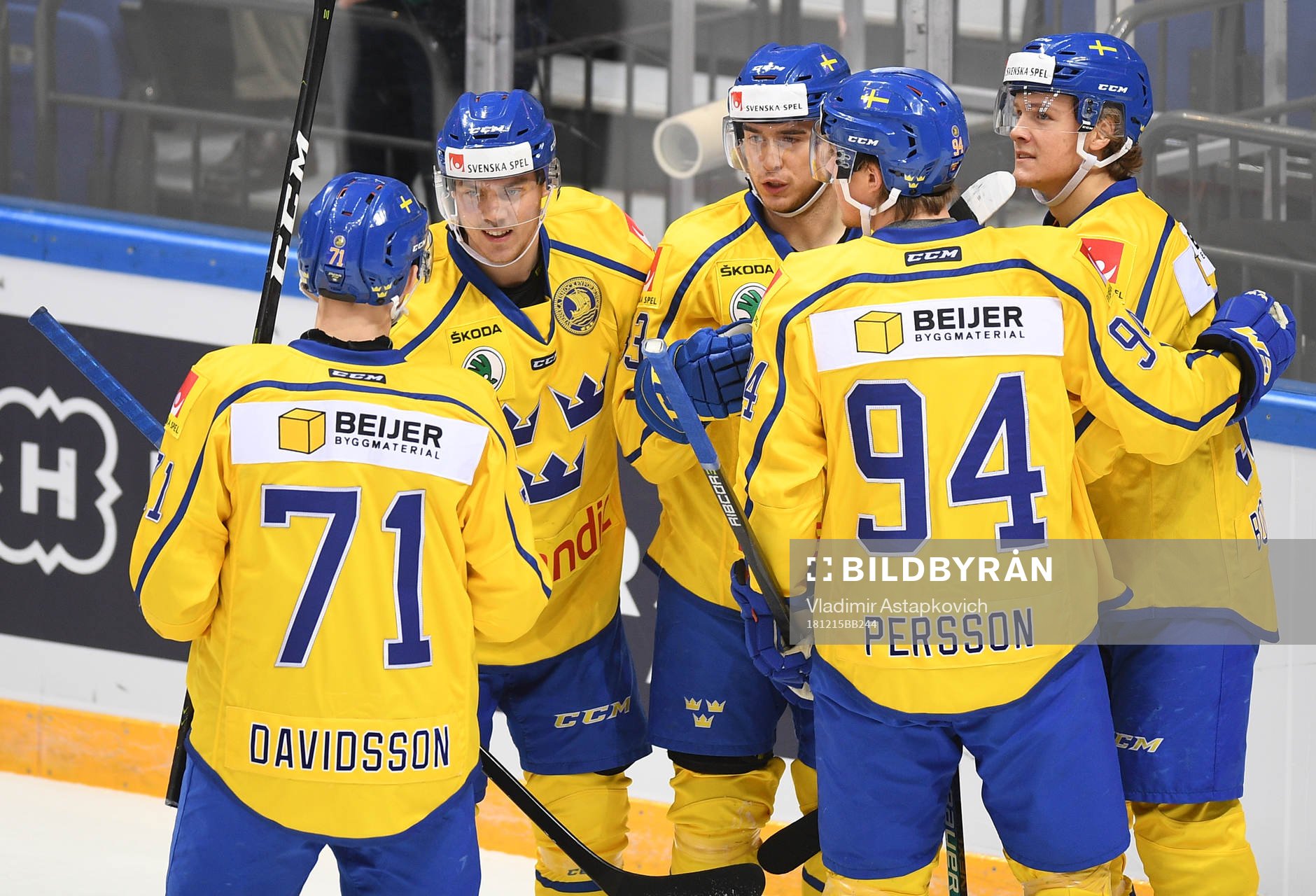 Sweden's players celebrate their goal