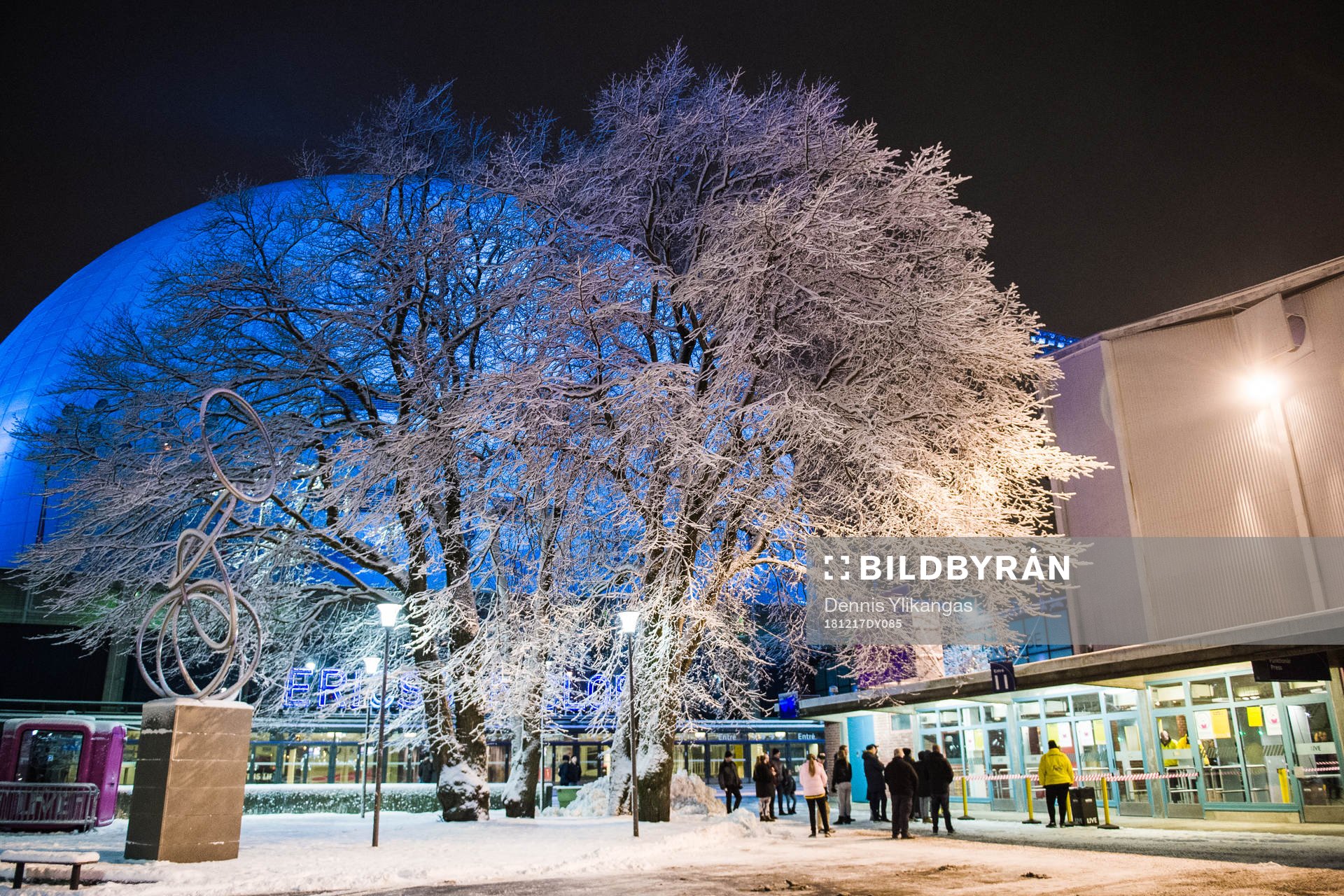Exteriör vy av Globen och Hovet