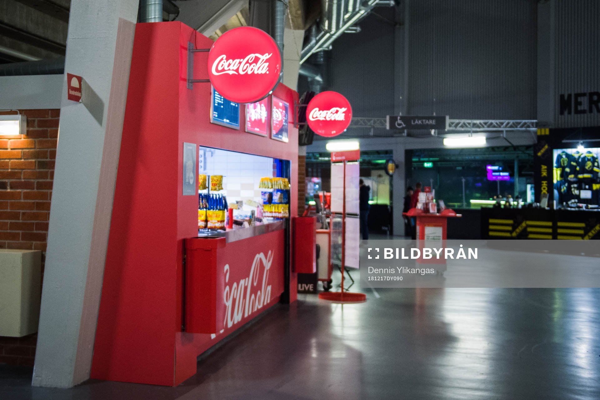 Interiör vy av en kiosk inne på Hovet