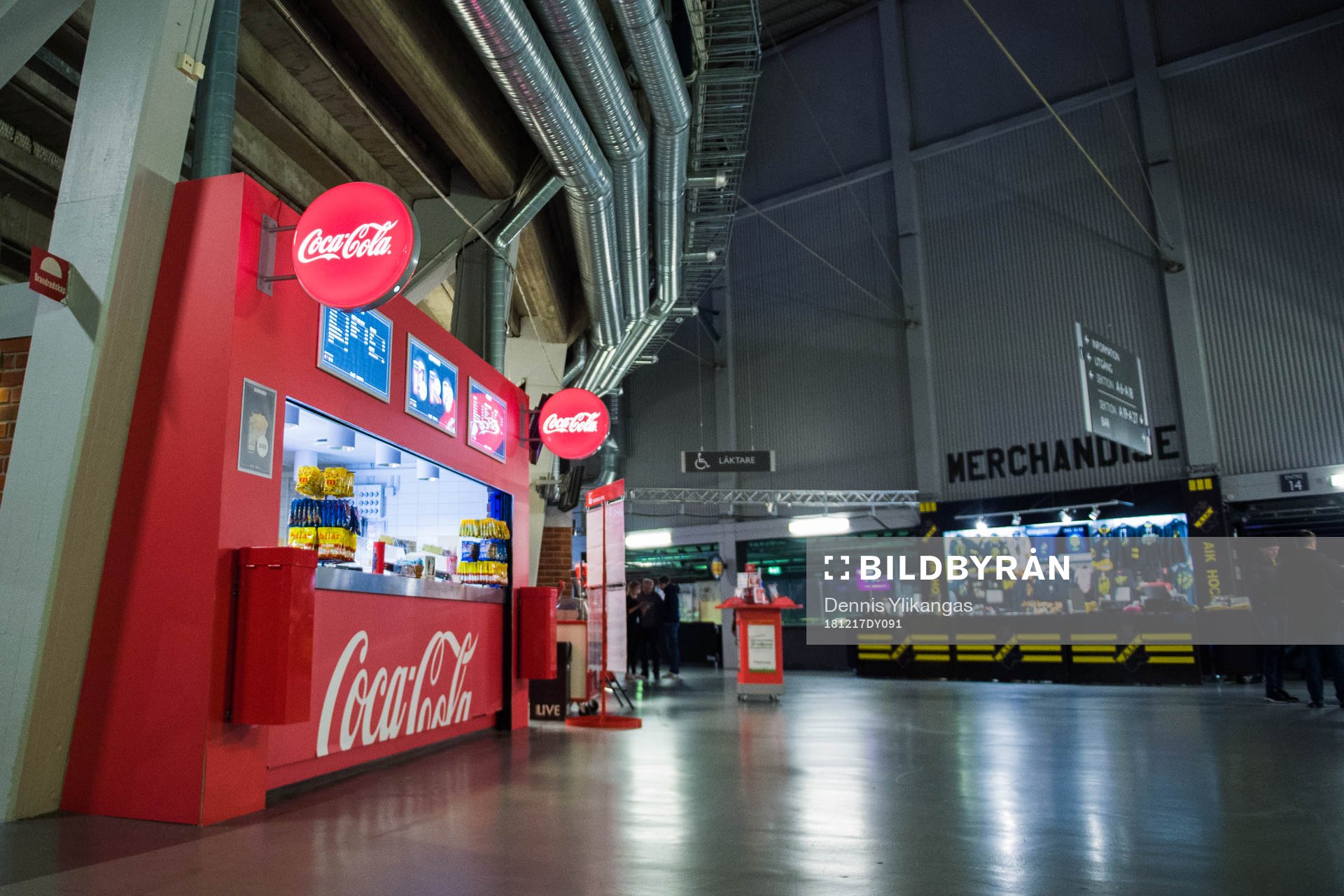 Interiör vy av en kiosk inne på Hovet