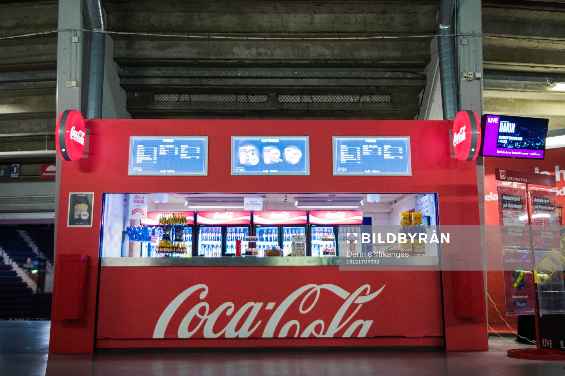 Interiör vy av en kiosk inne på Hovet