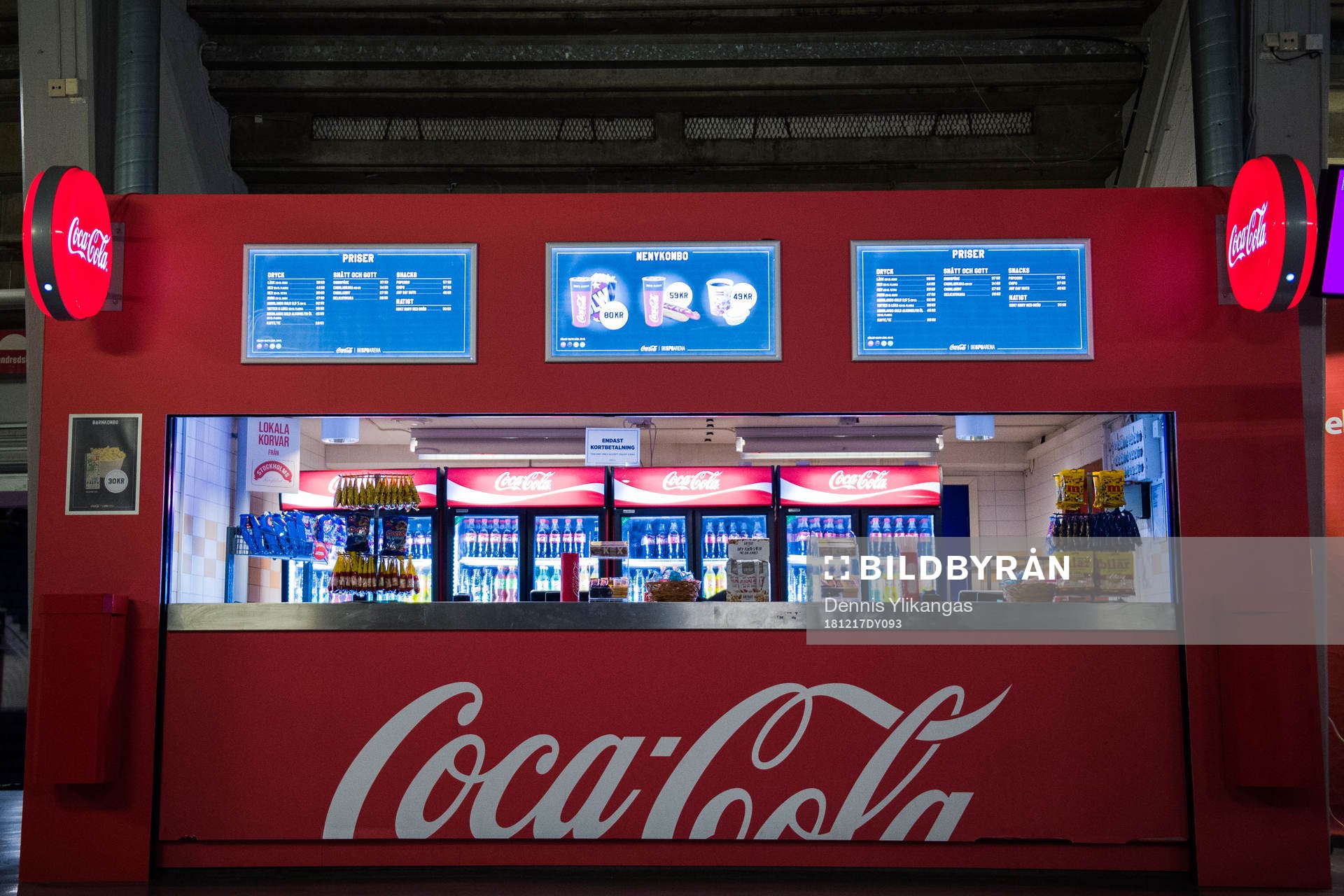 Interiör vy av en kiosk inne på Hovet
