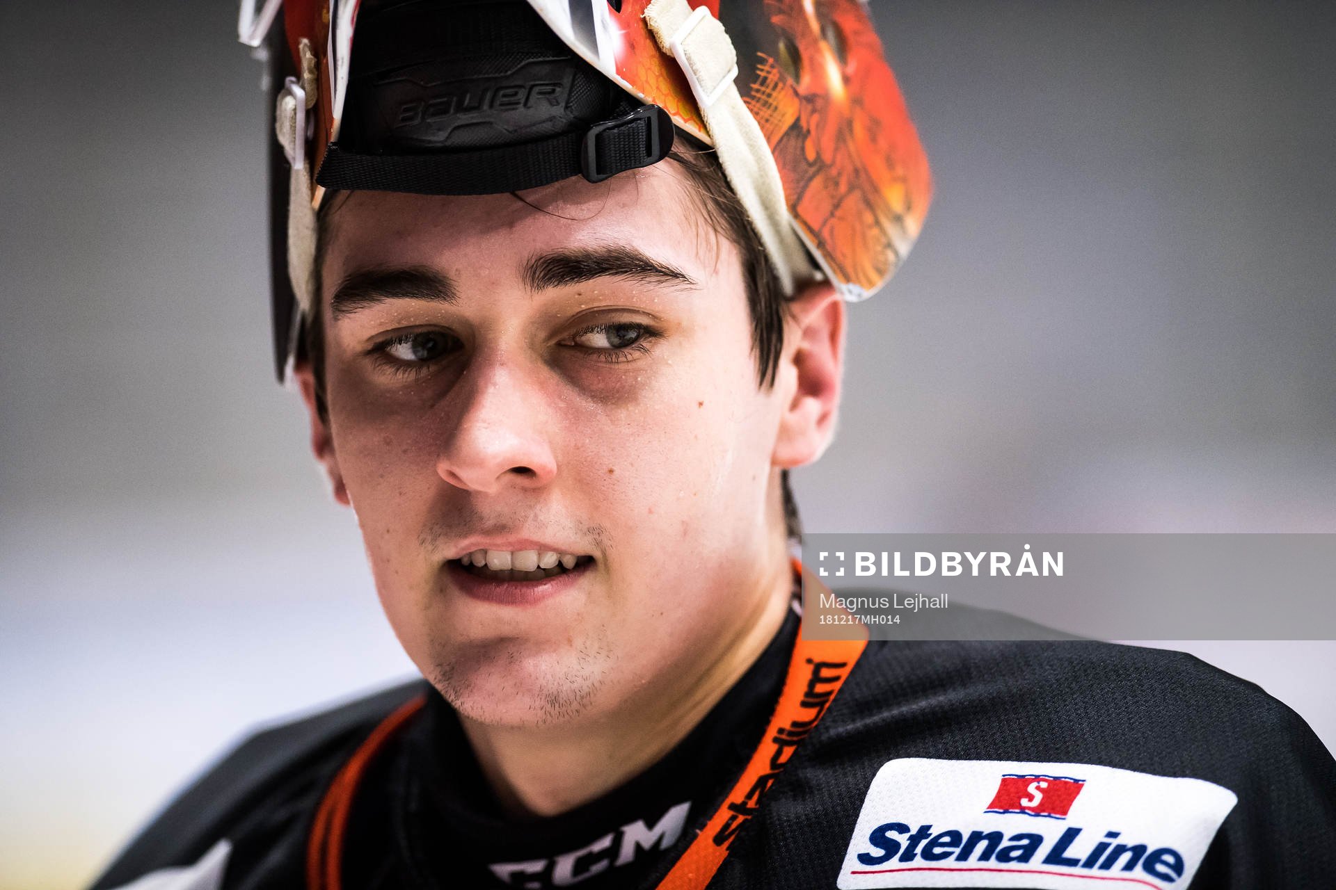 Karlskronas målvakt Arvid Holm  utan hjälm