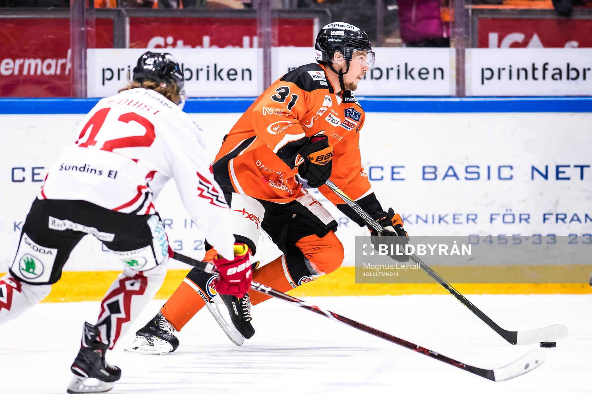 Vita Hästens Lukas Löfquist  och Karlskronas Marcus
