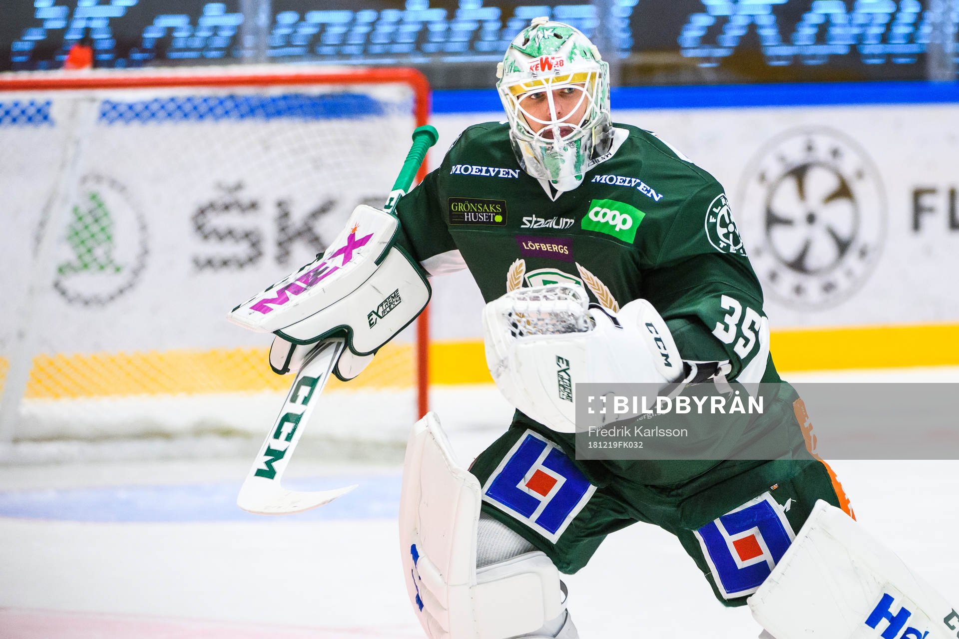 Färjestads målvakt Adam Werner