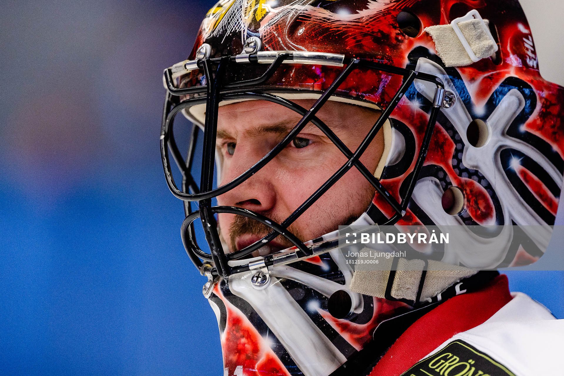Malmö Redhawks målvakt Cristopher Nihlstorp före