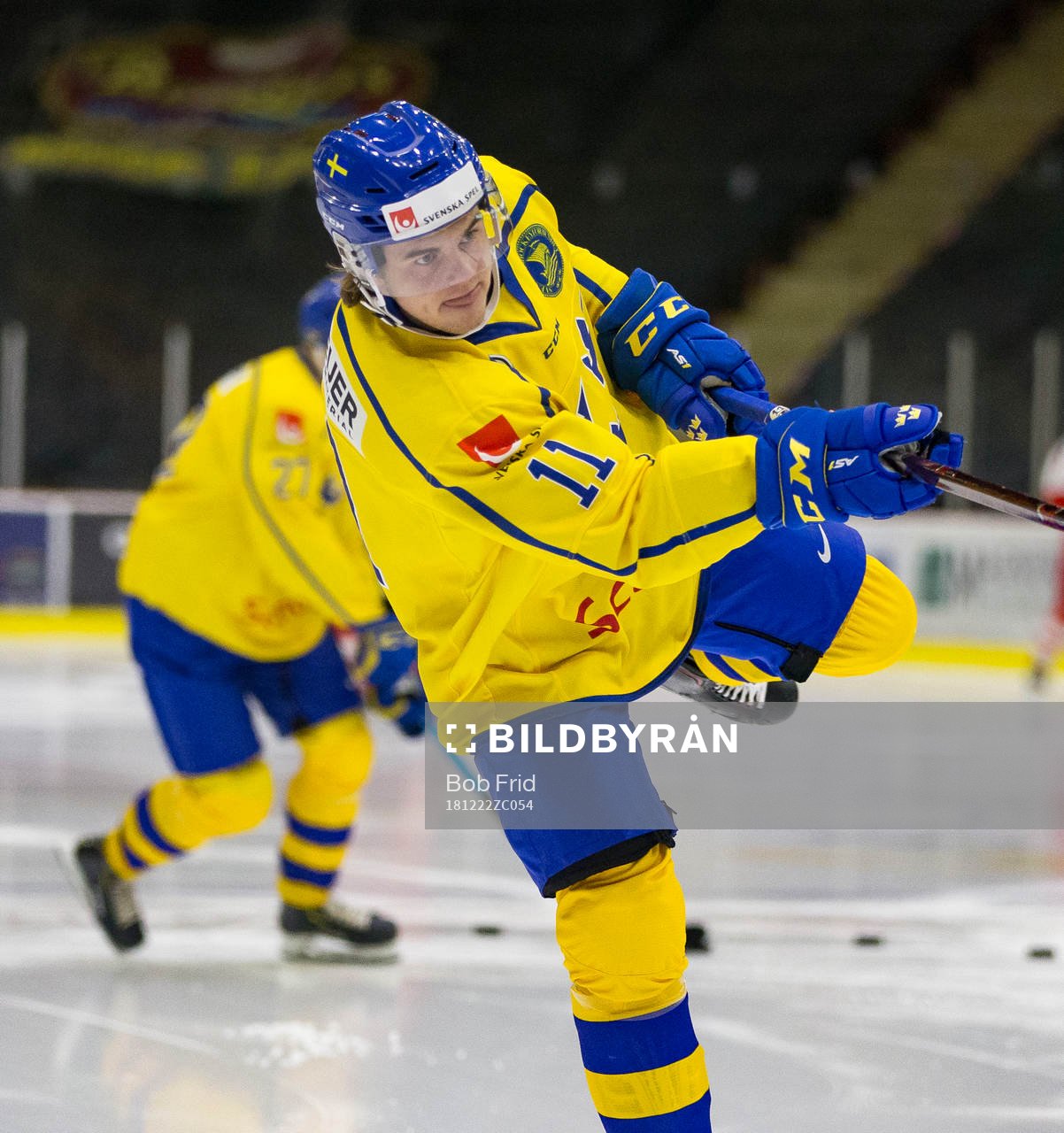 Sweden forward Samuel Fagemo (11) in action  against Denmark