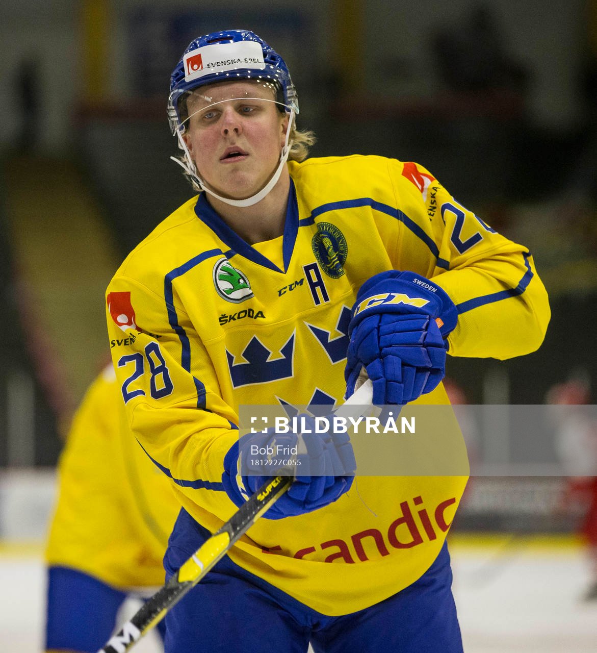Sweden forward Fabian Zetterlund  in action  against Denmark