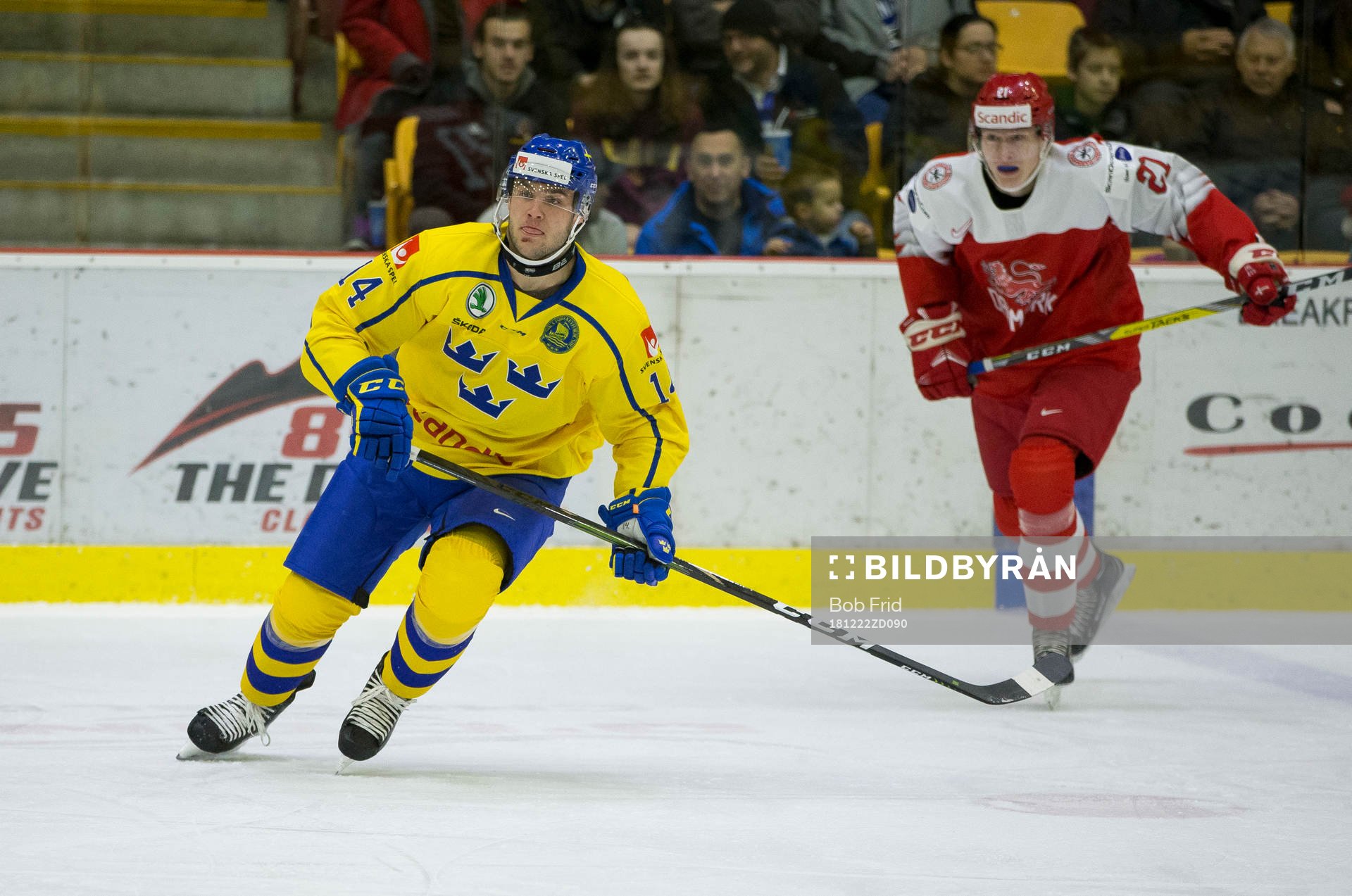 Sweden forward Hugo Leufvenius (14)  in action  against