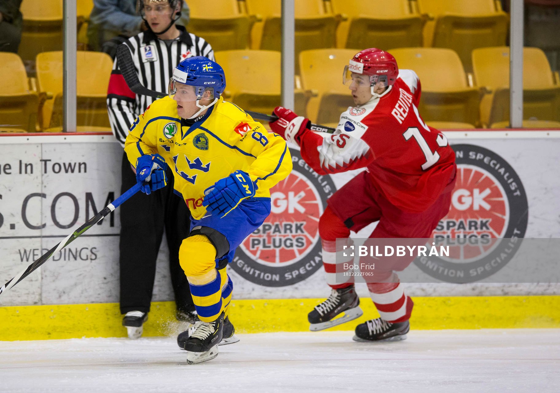 Sweden defenceman Rasmus Sandin (8)  in action  against