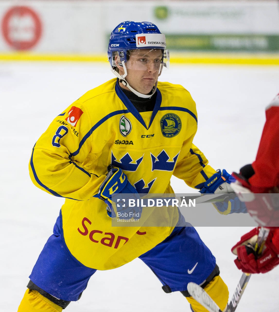Sweden defenceman Rasmus Sandin (8)  in action  against