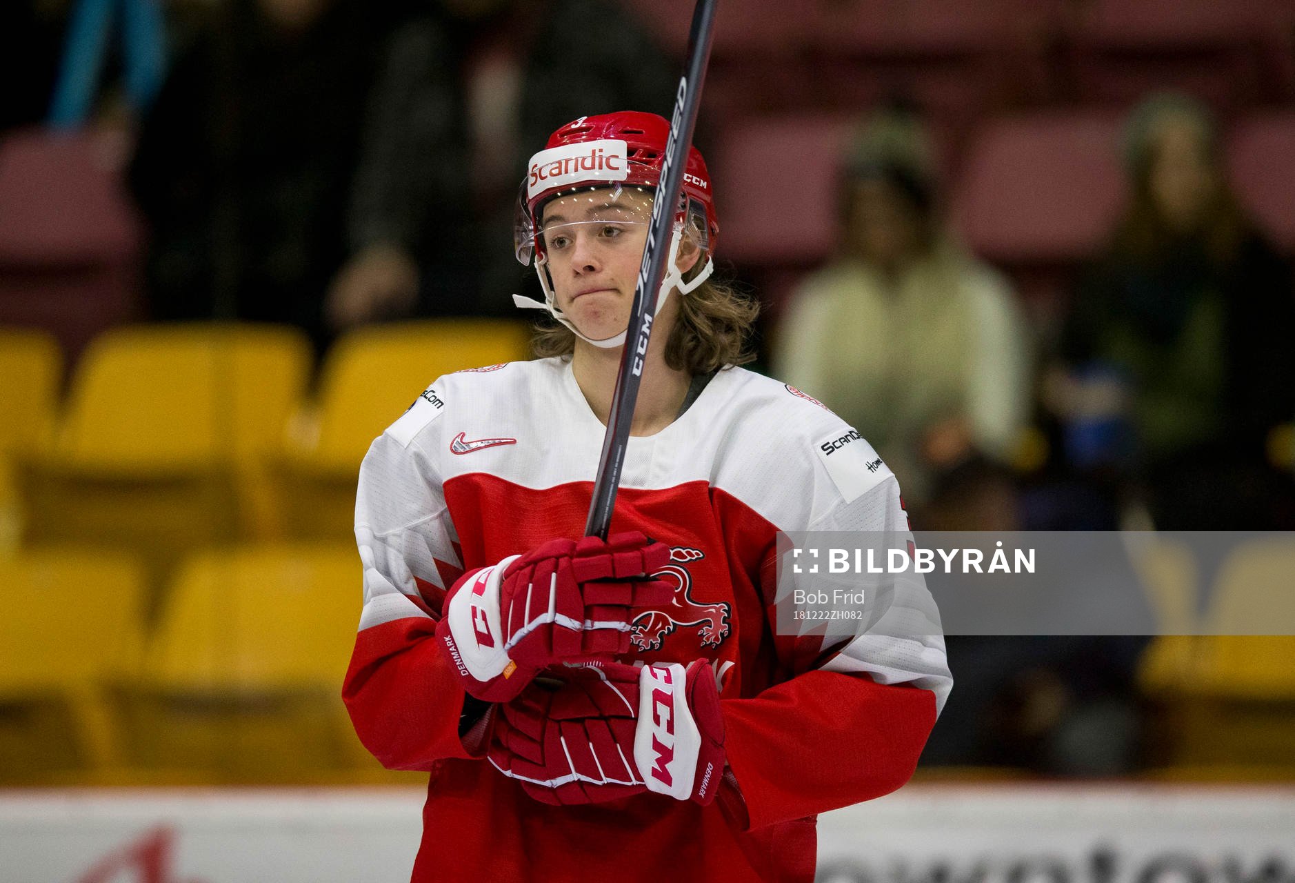 Denmark defenceman Malte Setkov (3)  in action  against