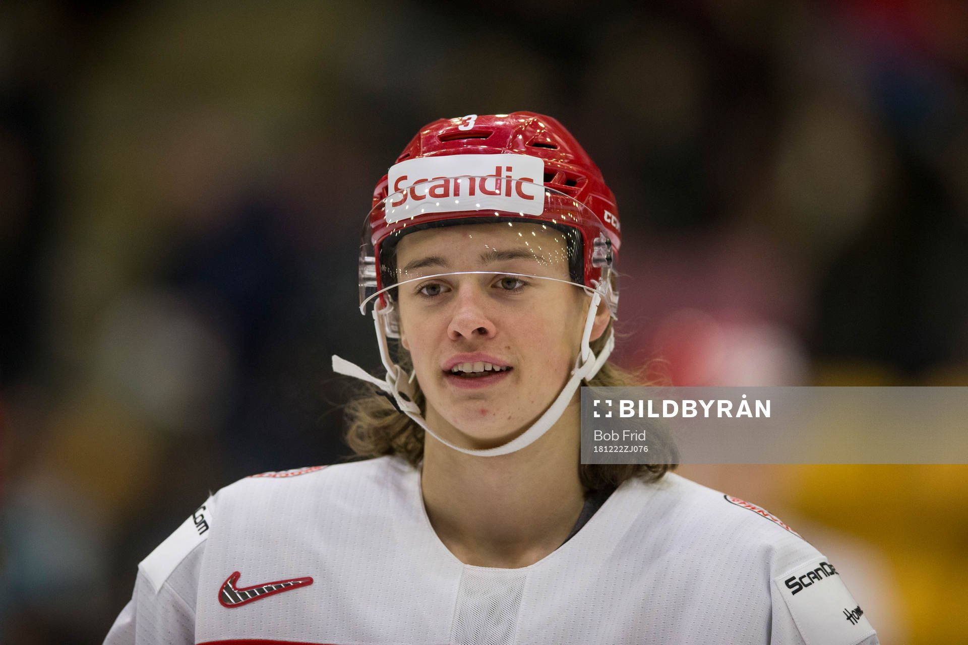 Denmark defenceman Malte Setkov (3)  in action  against