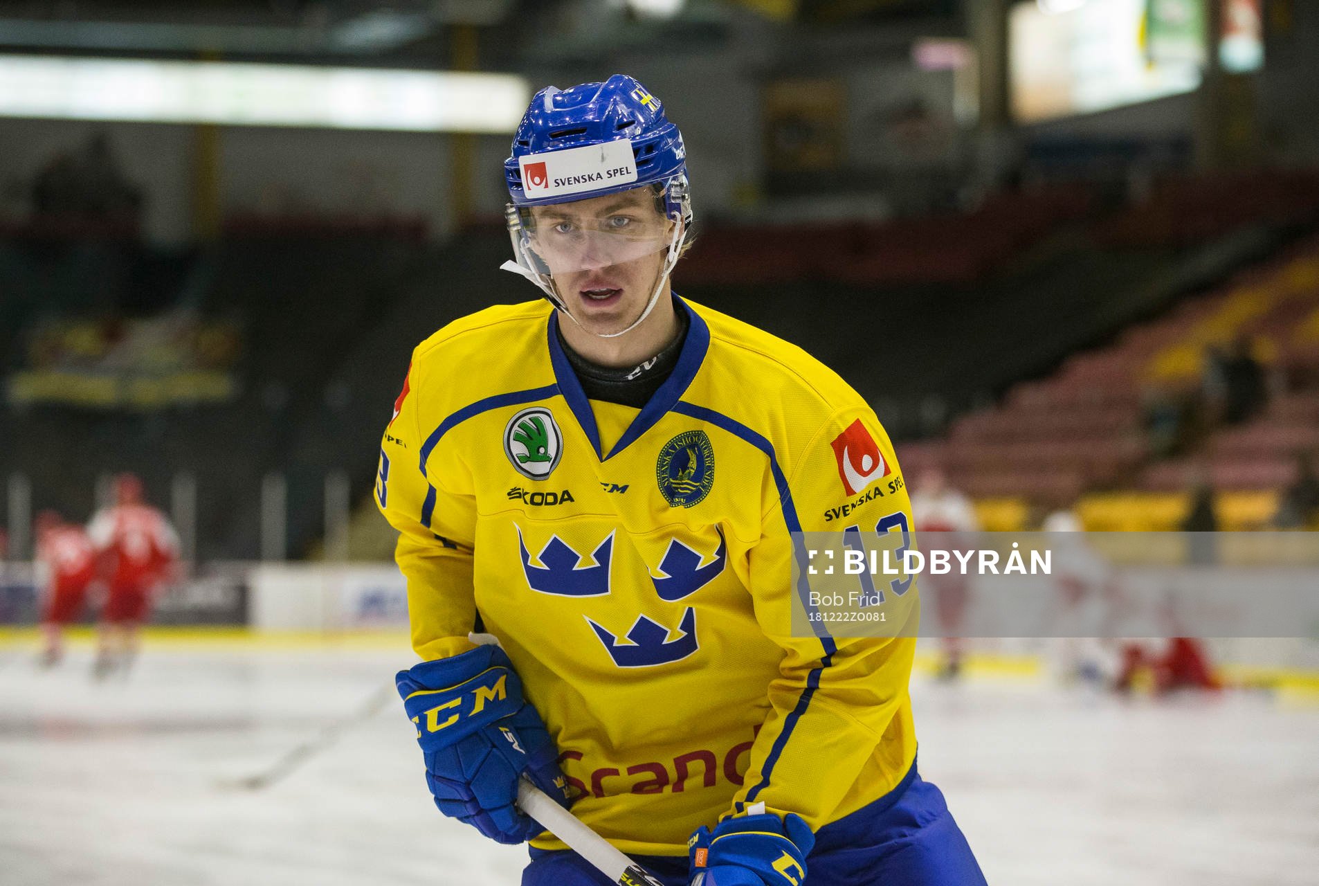 Sweden forward Johan Södergran (13) in action  against