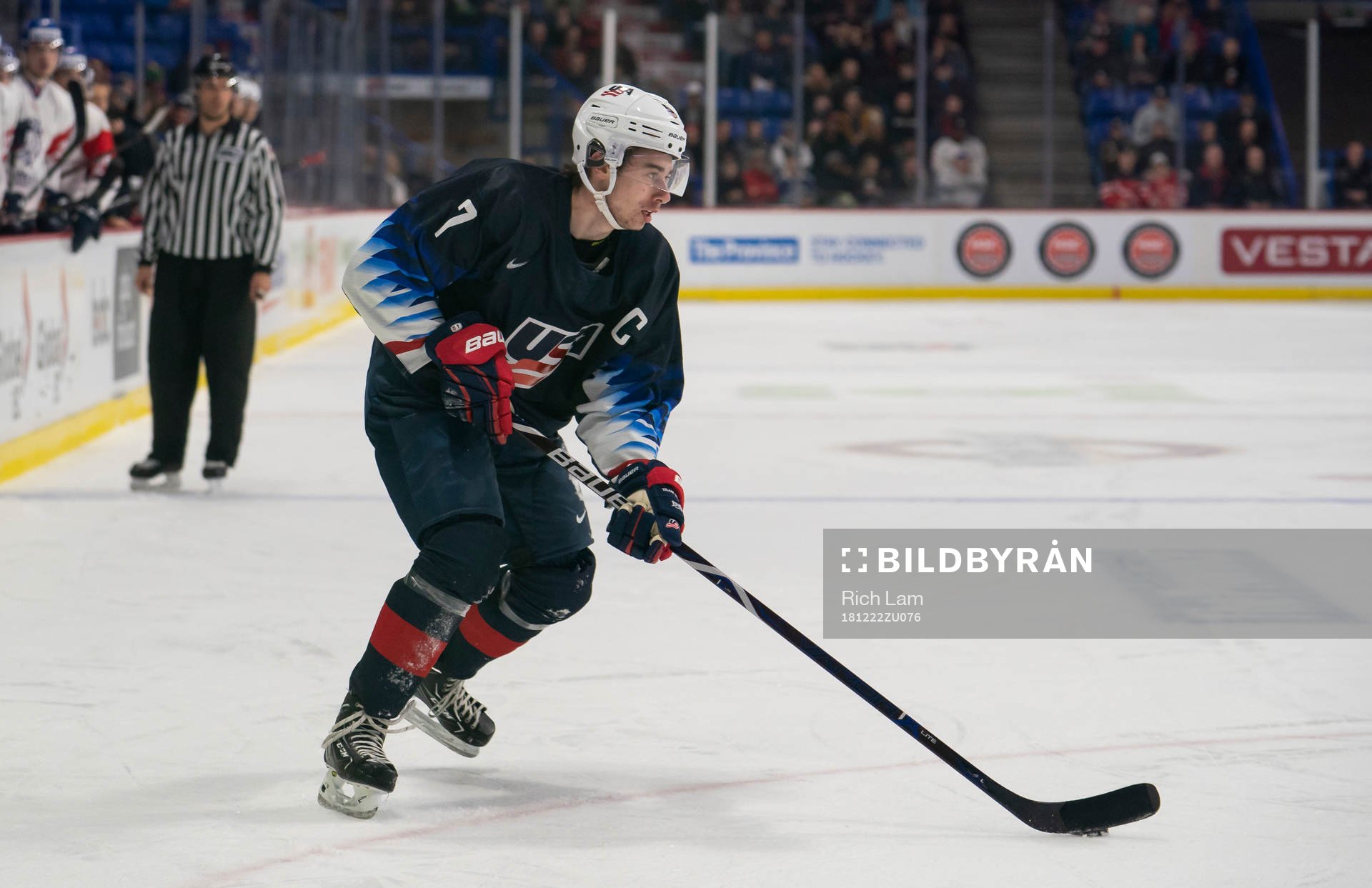 Quinn Hughes #7 of the United States