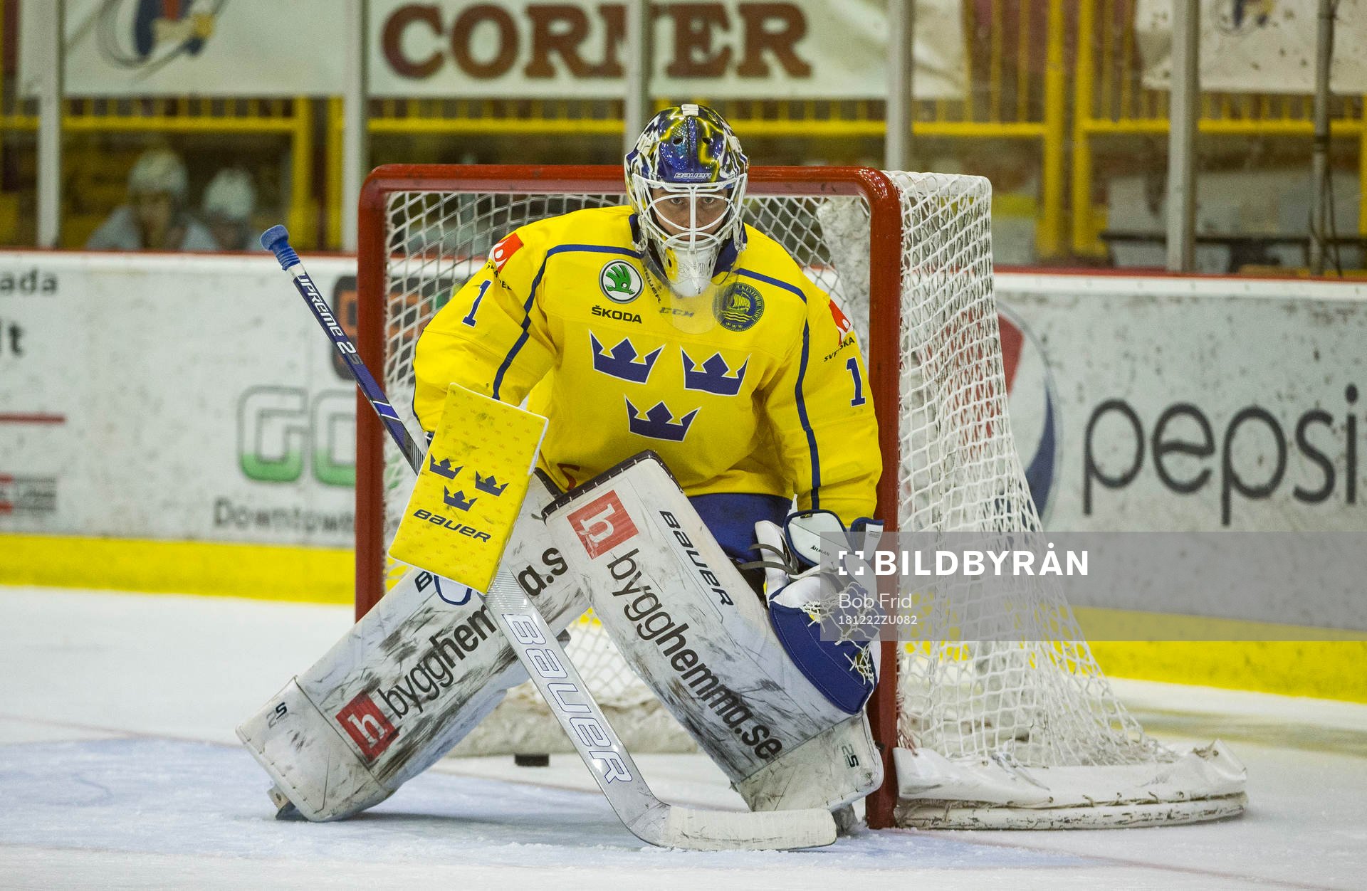 Sweden goalie Adam Åhman (1)  in action  against Denmark