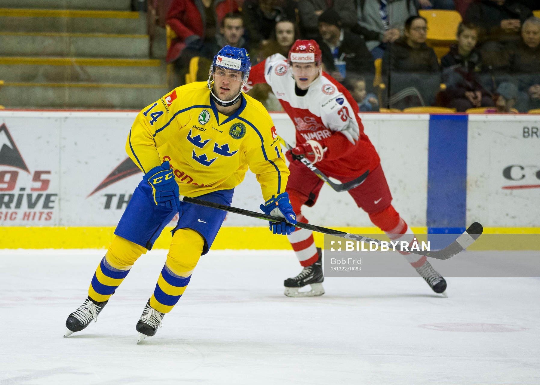 Sweden forward Hugo Leufvenius (14)  in action  against
