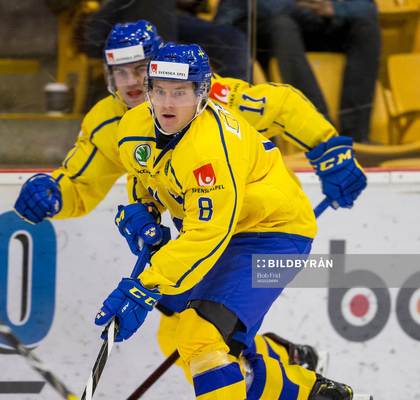 Sweden defenceman Rasmus Sandin (8)  in action  against
