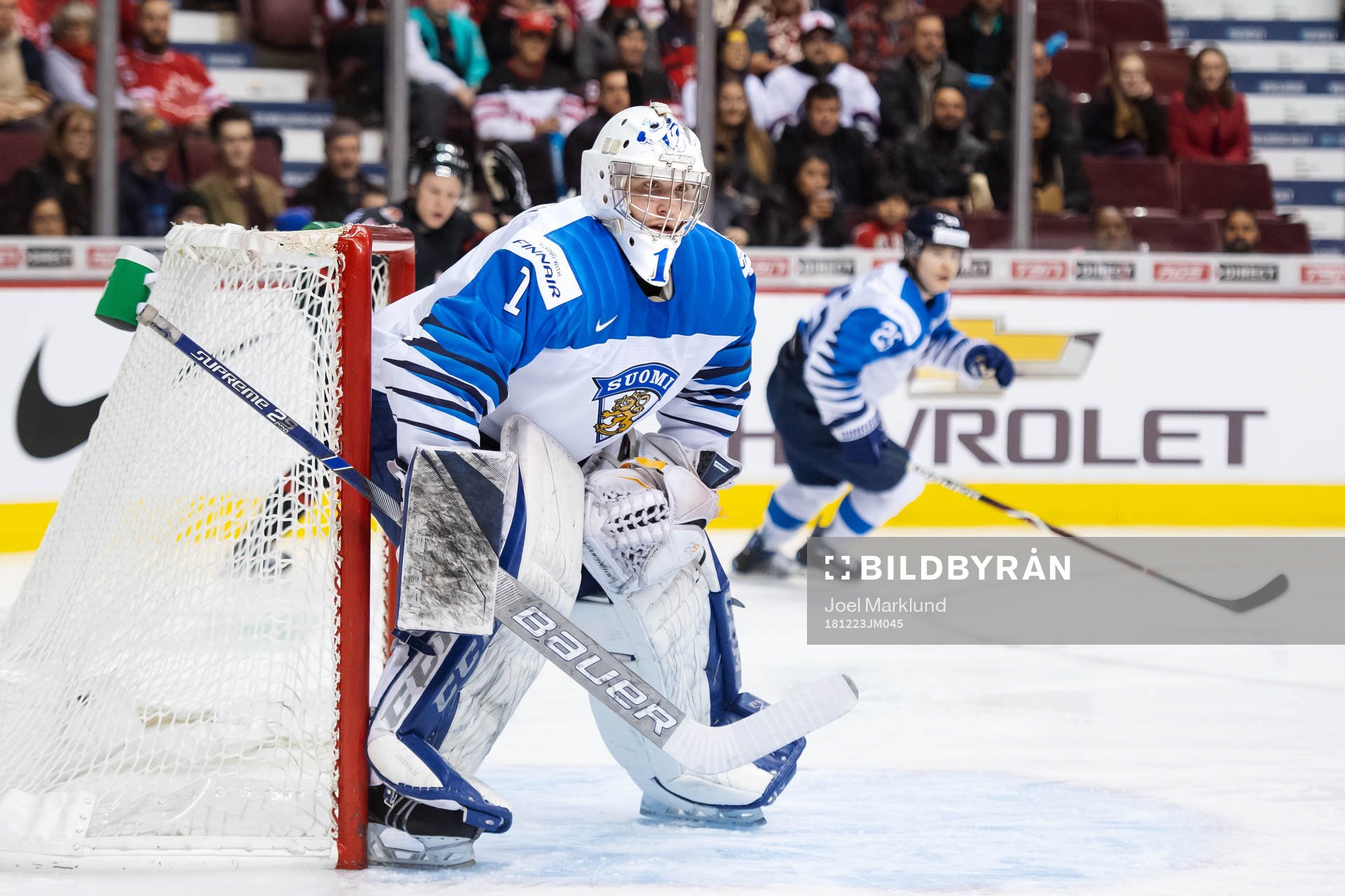 Goaltender Ukko-Pekka Luukkonen of Finland