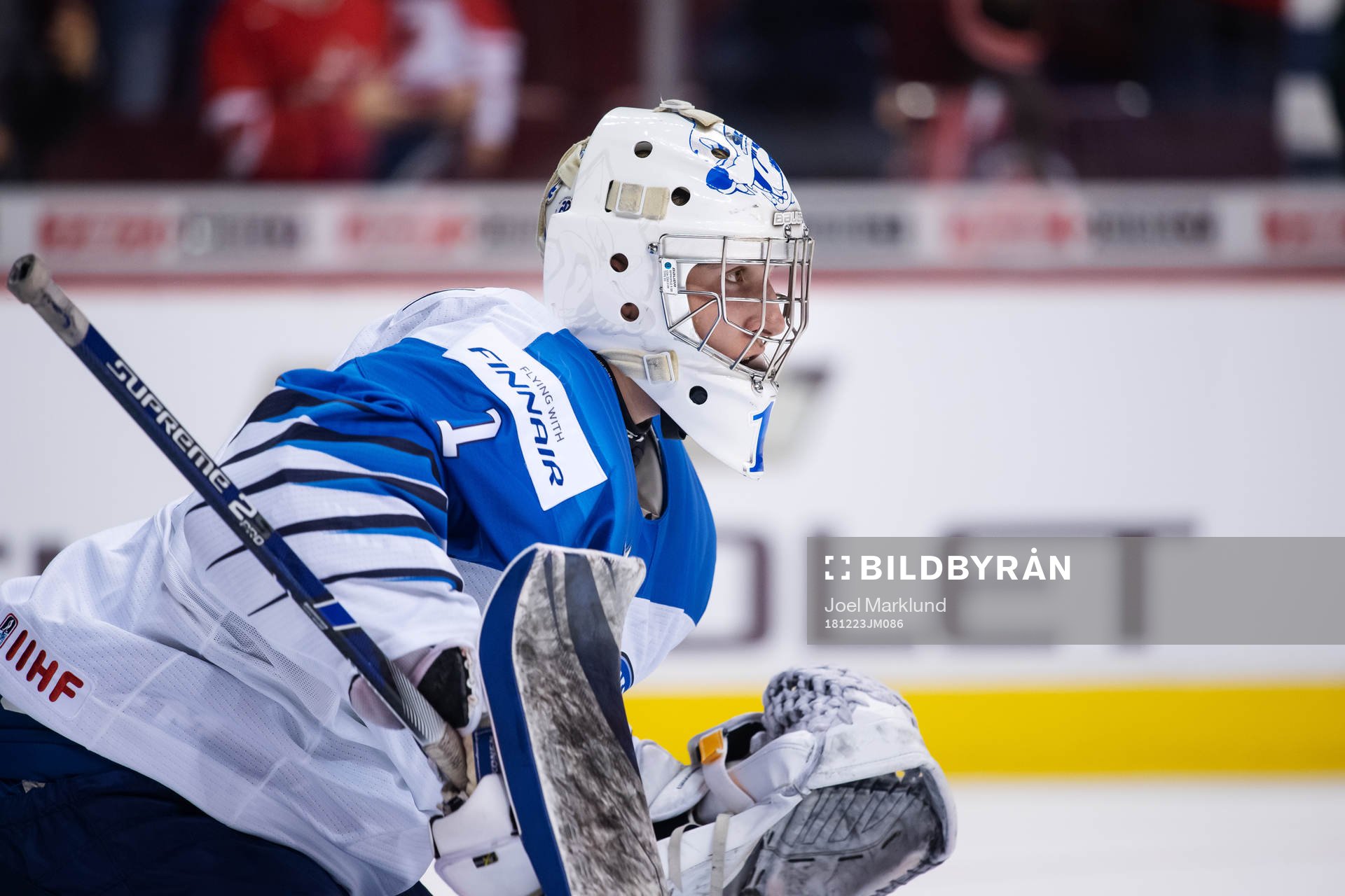 Goaltender Ukko-Pekka Luukkonen of Finland