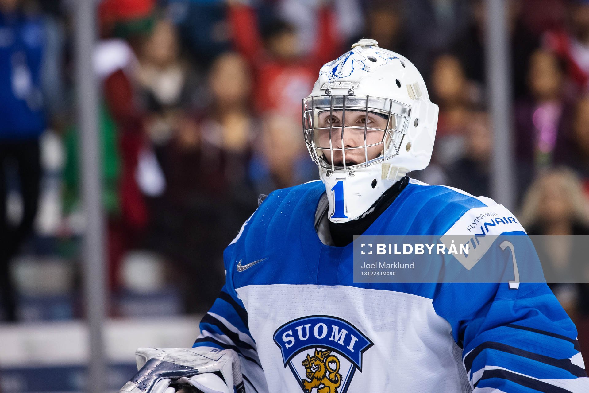 Goaltender Ukko-Pekka Luukkonen of Finland