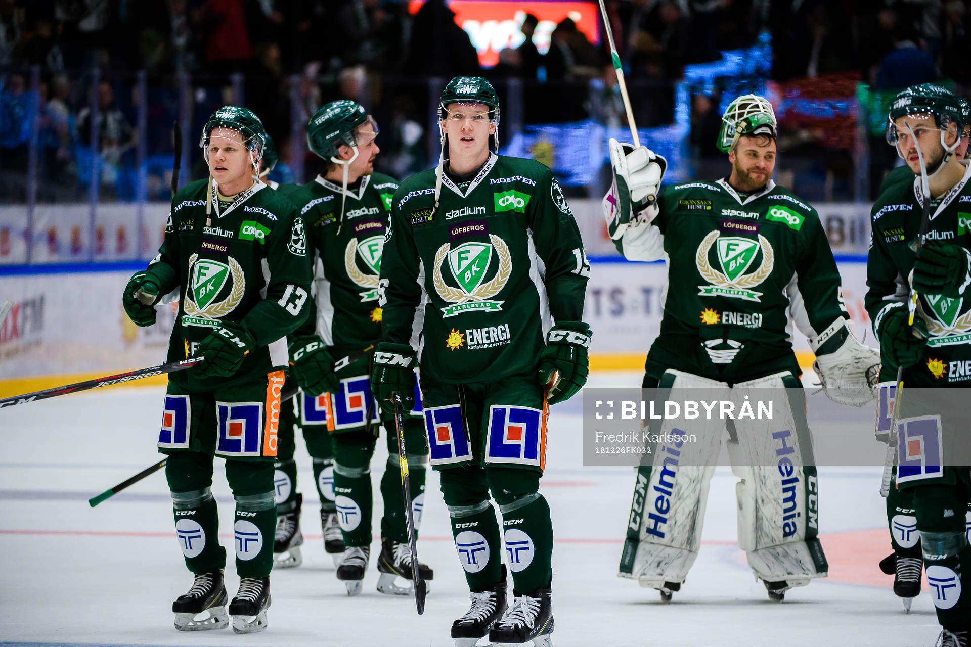 Färjestads spelare jublar