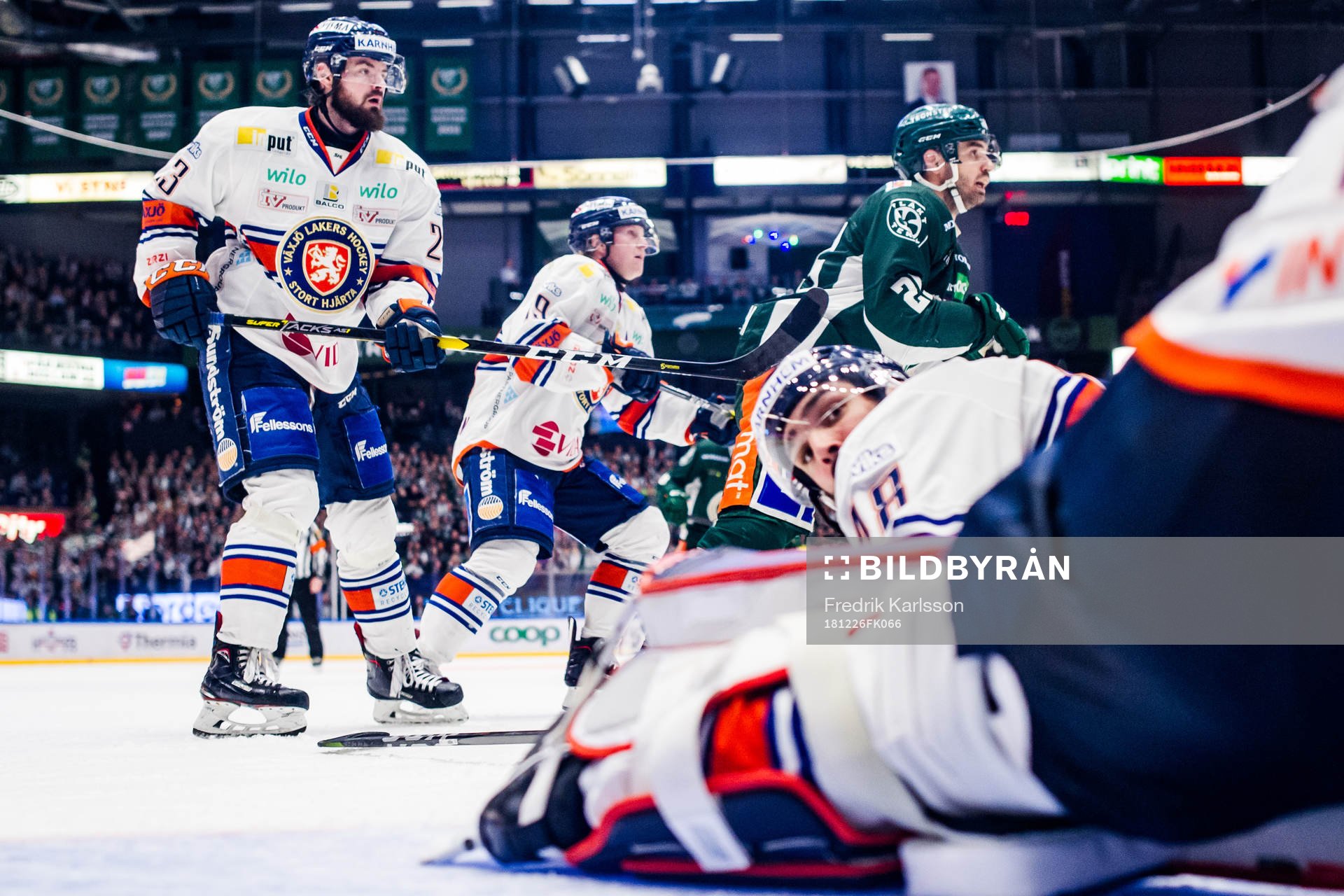 Växjös Roman Horak, Tuomas Kiiskinen och Daniel Rahimi