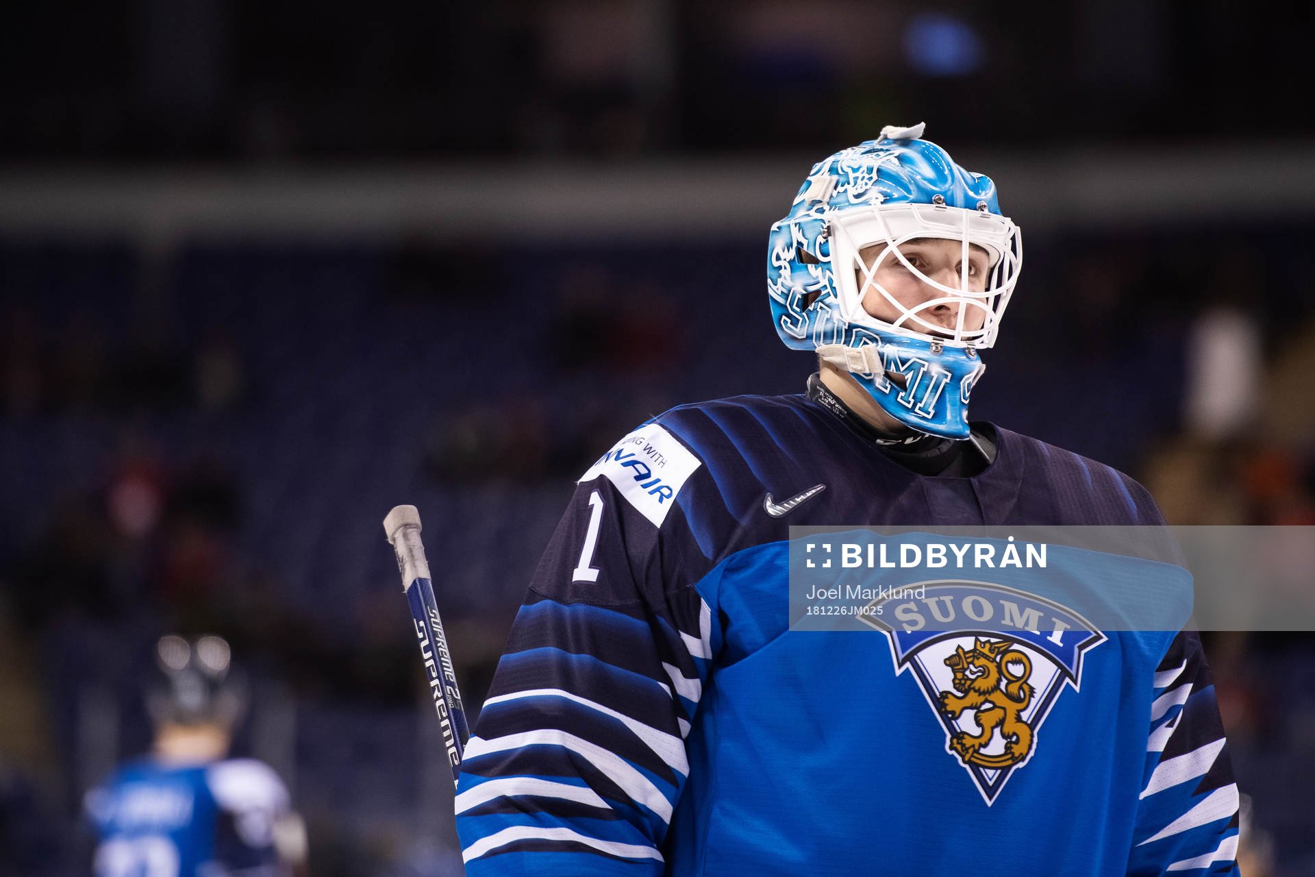 Goaltender Ukko-Pekka Luukkonen of Finland