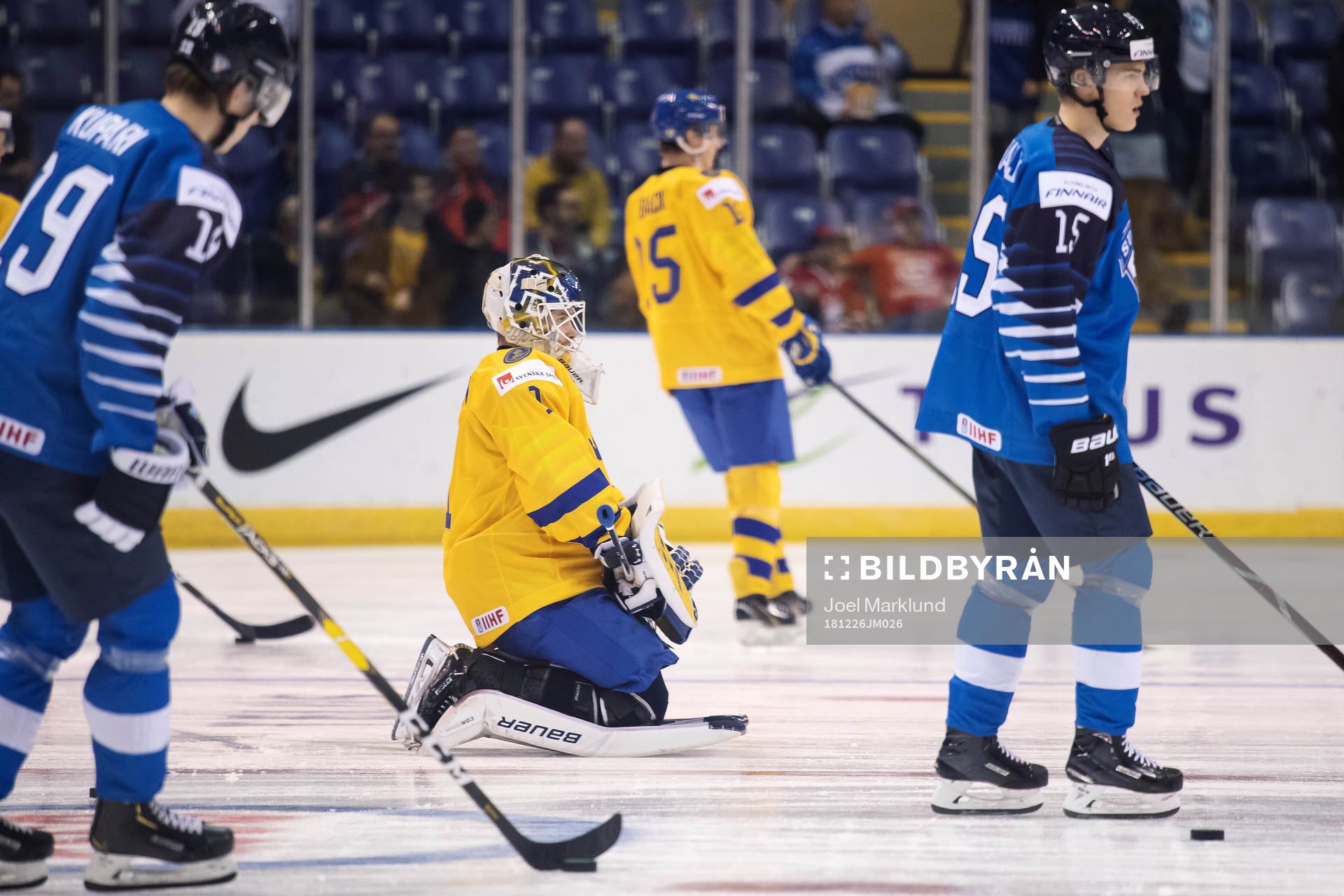 Goaltender Adam Åhman of Sweden