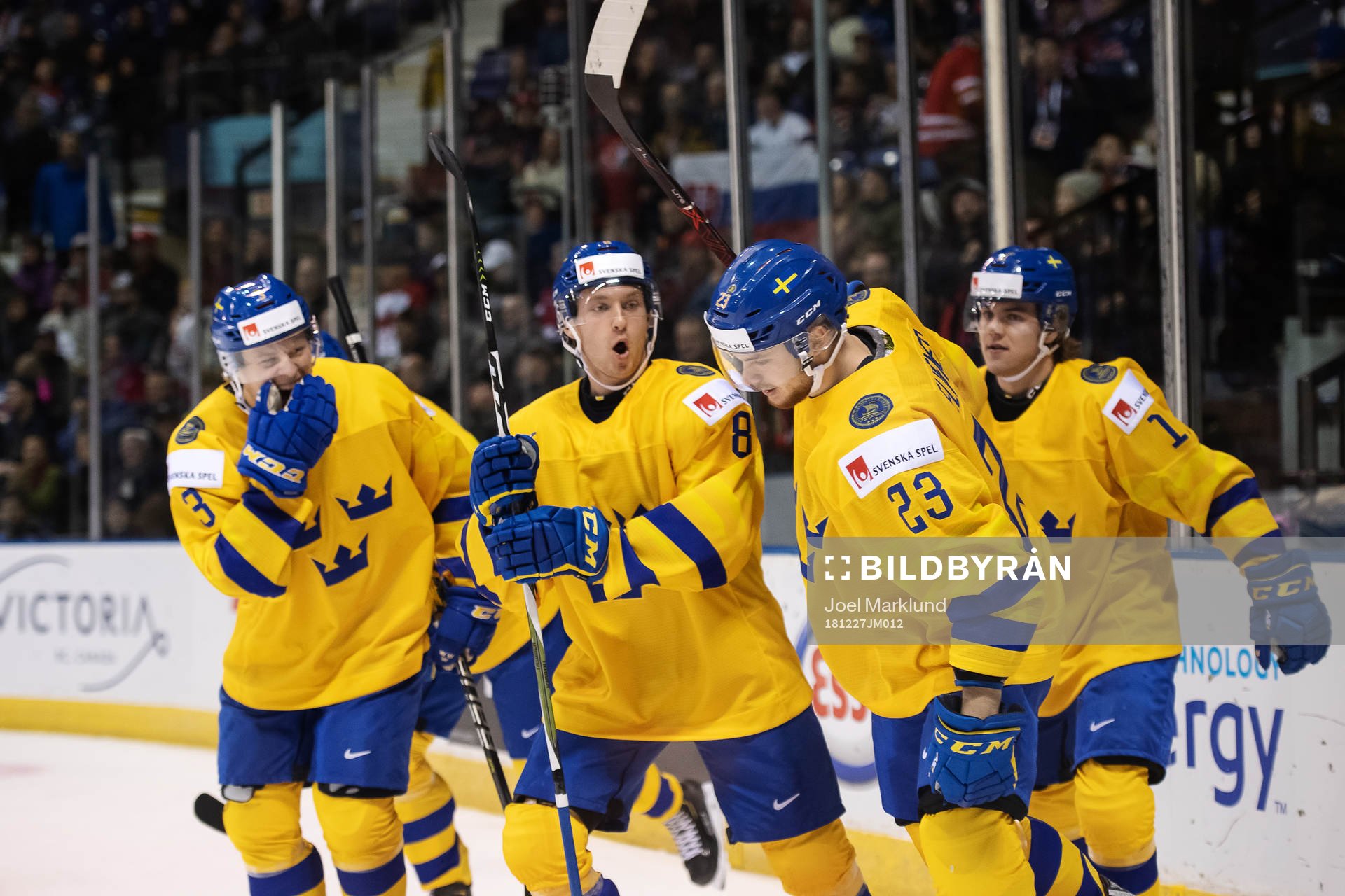 Adam Boqvist, Rasmus Sandin, Lucas Elvenes and Samuel