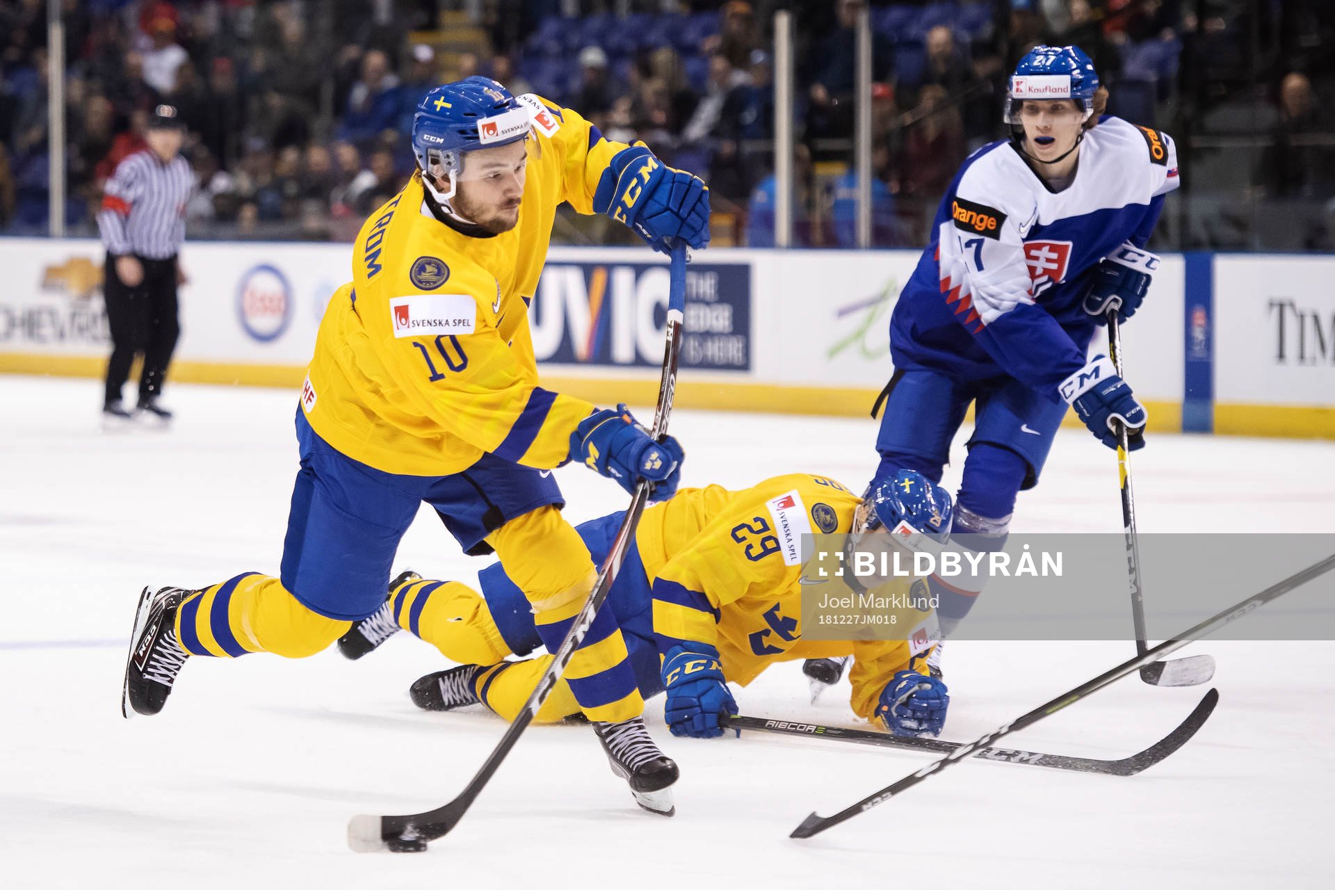 Emil Bemström of Sweden with a shot