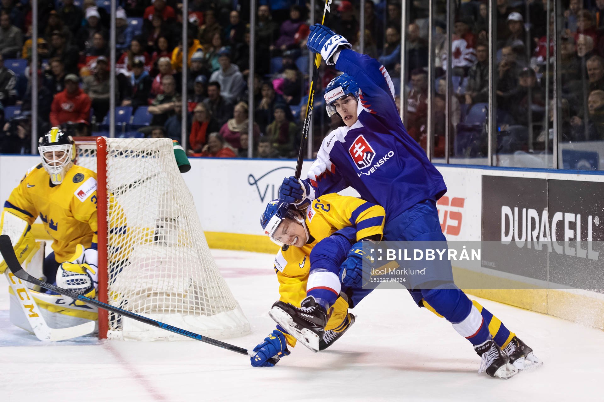 David Gustafsson of Sweden in action against Adam Ruzicka