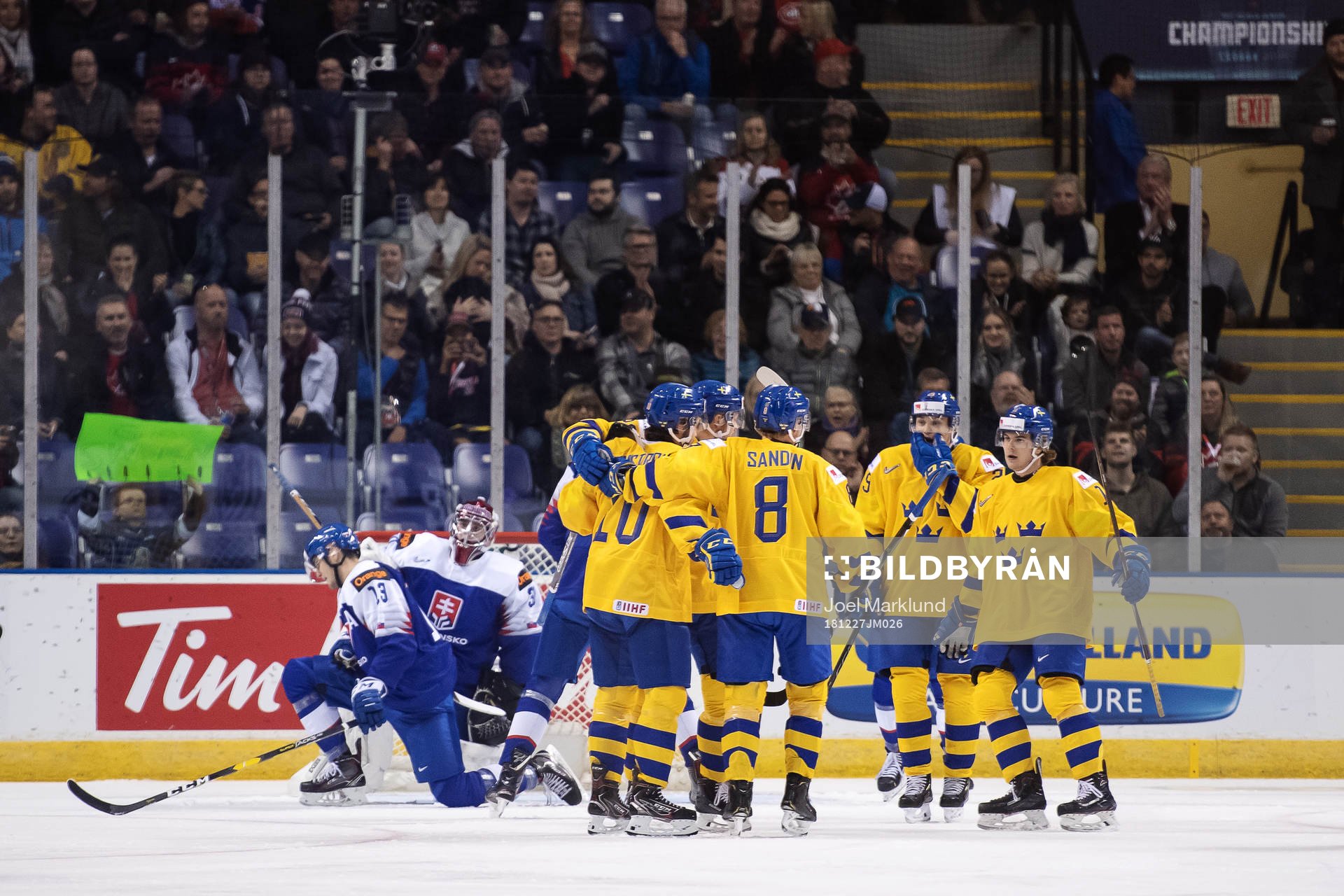 Players of team Sweden celebrate