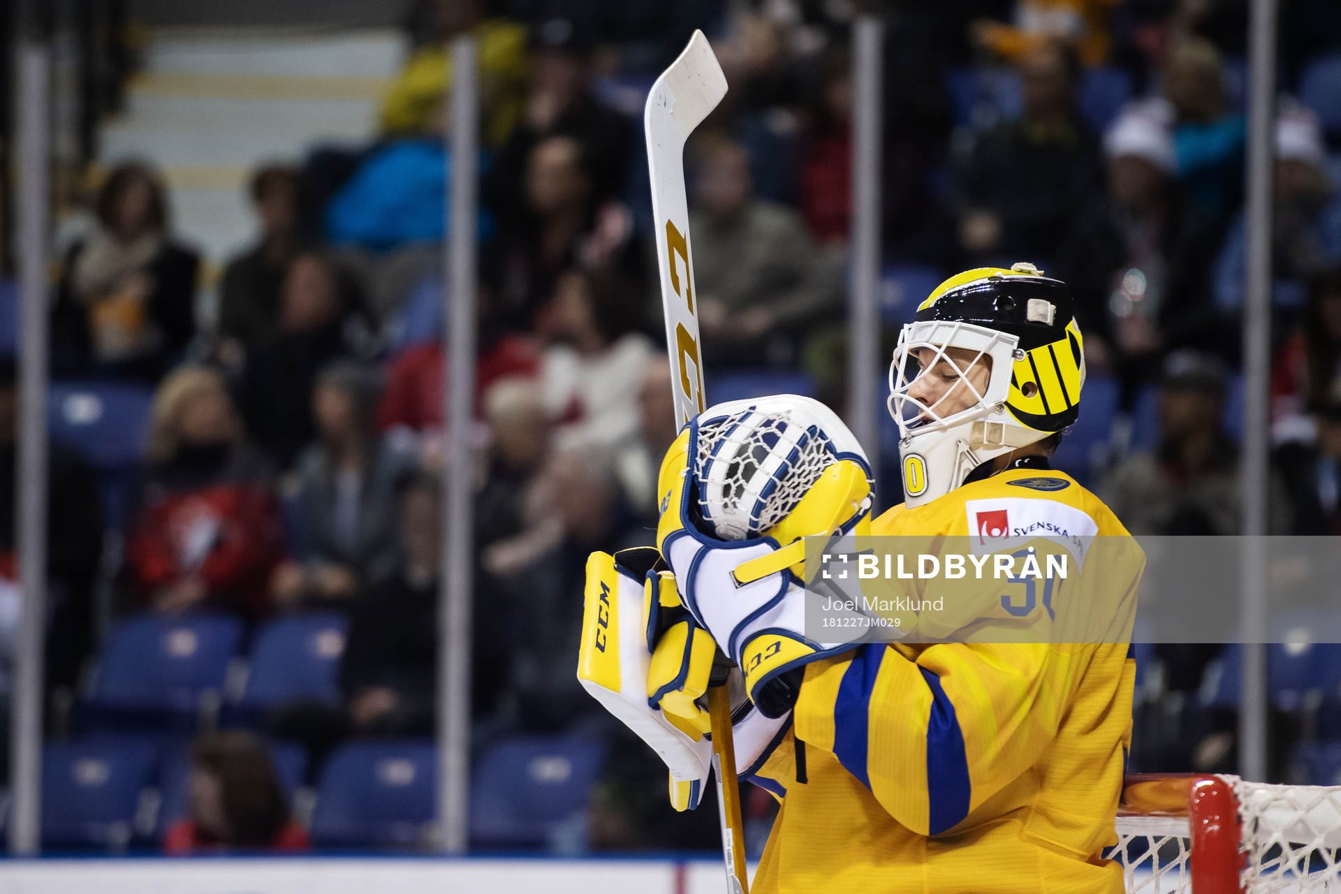 Goaltender Samuel Ersson of Sweden