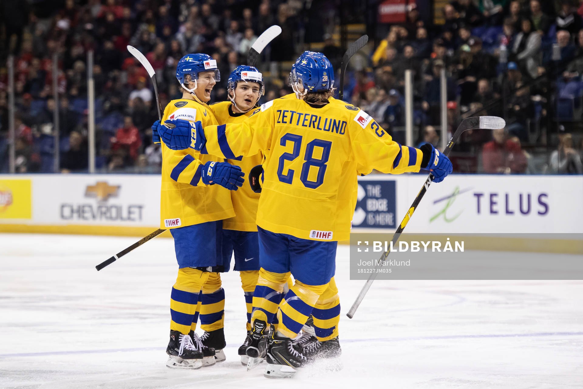 Adam Boqvist, Erik Brännström and Fabian Zetterlund of