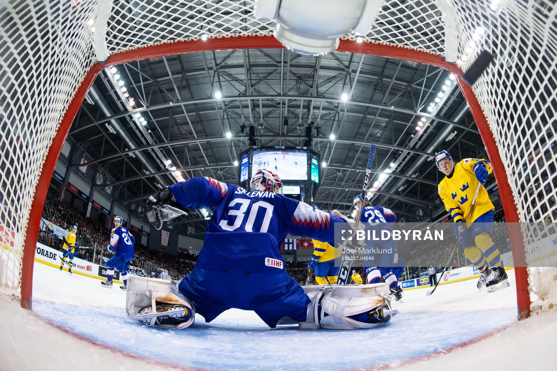 Erik Brännström (not pictured) of Sweden scores 1-4