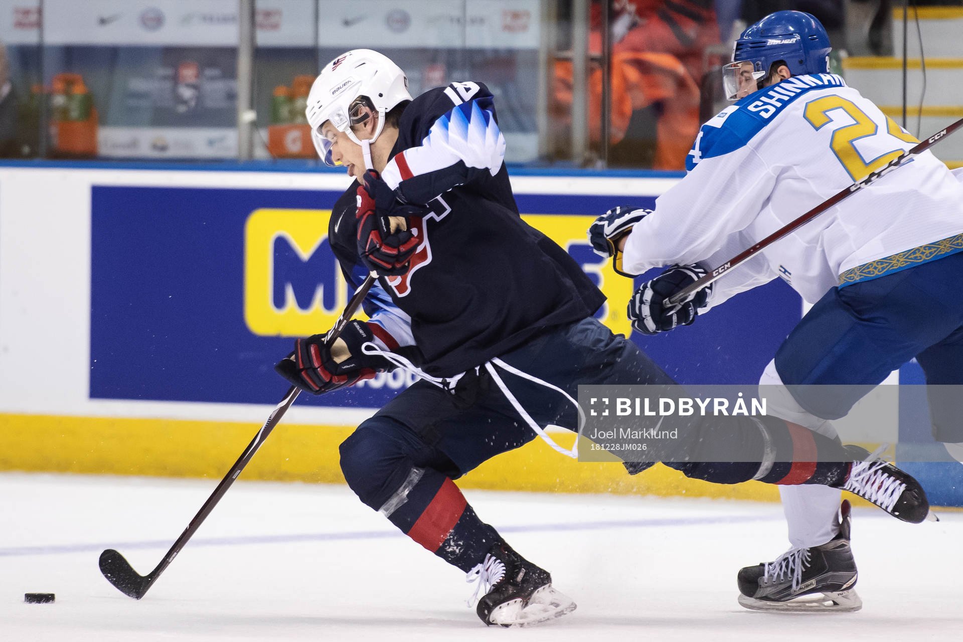 Oliver Wahlstrom of USA in action against Yevgeni