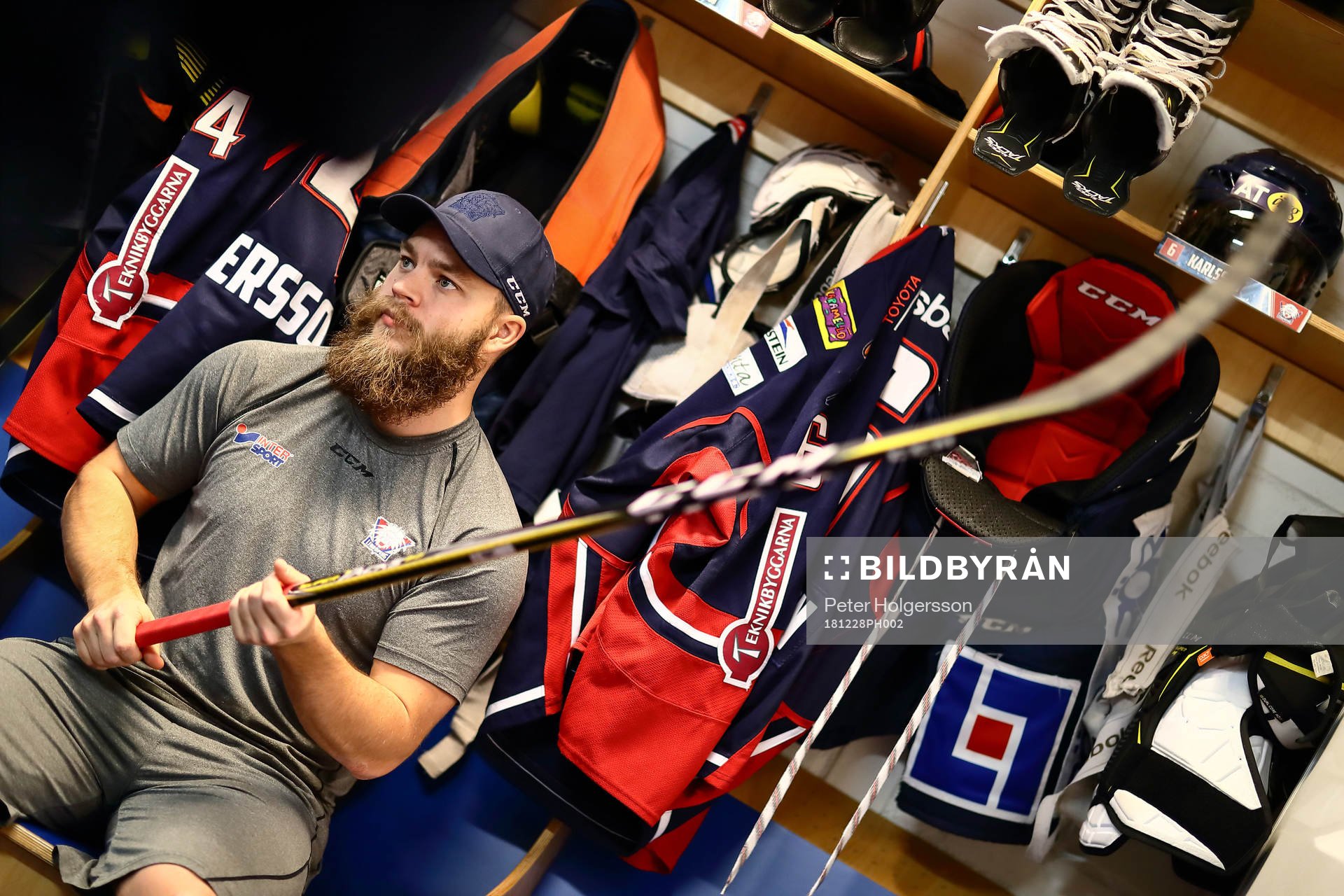 Linköpings Jimmy Andersson före ishockeymatchen i SHL