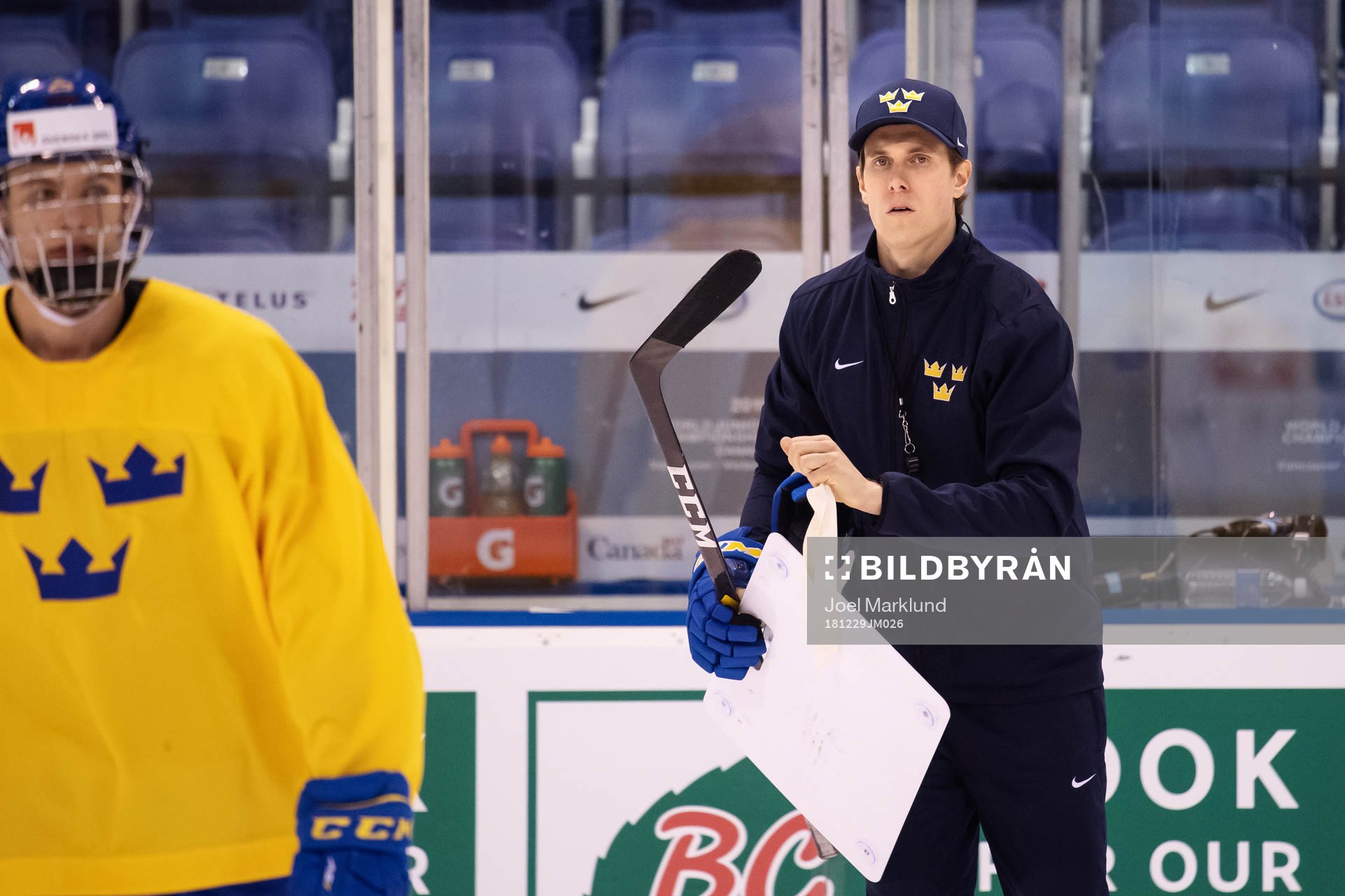 Assistant coach Joel Rönnmark of team Sweden at a morning