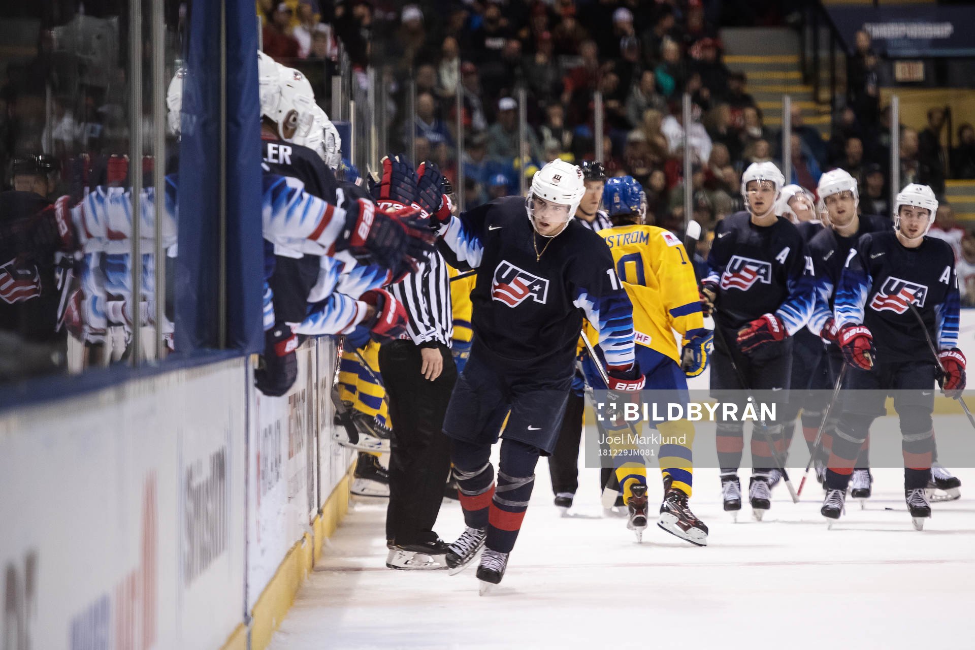 Ryan Poehling of USA celebrates