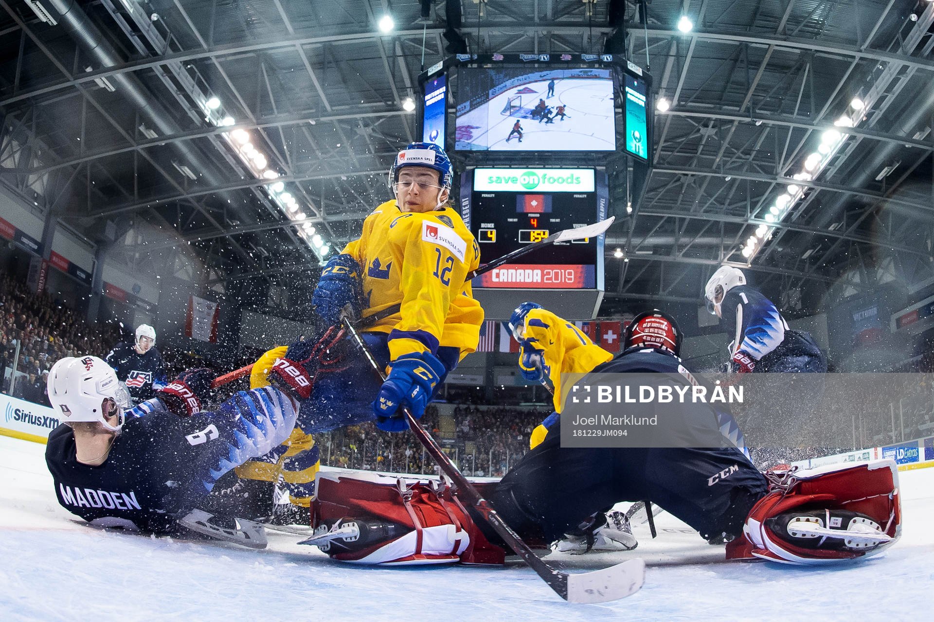 Erik Brännström of Sweden in action against Tyler Madden