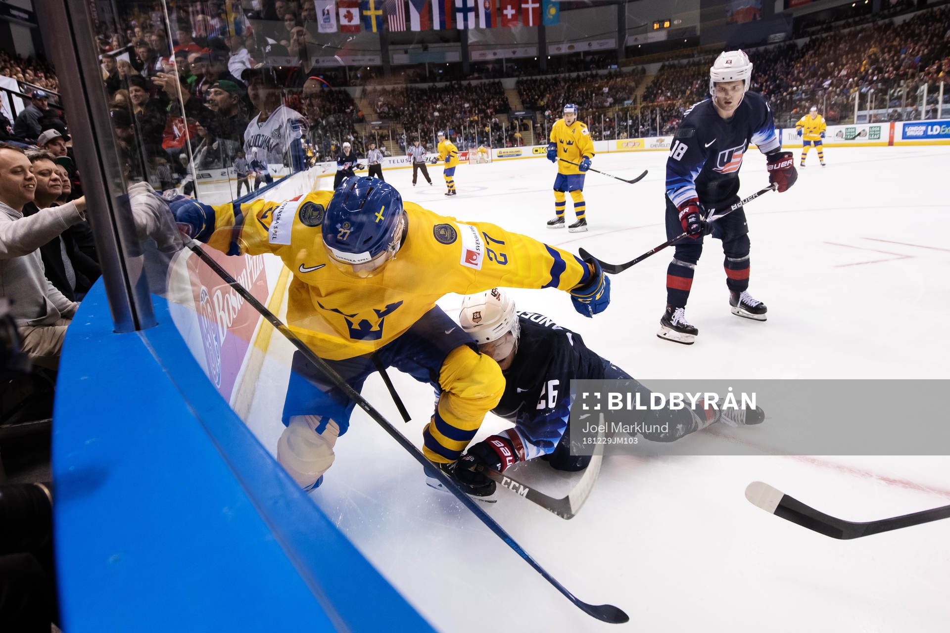David Gustafsson of Sweden in action against Mikey Anderson